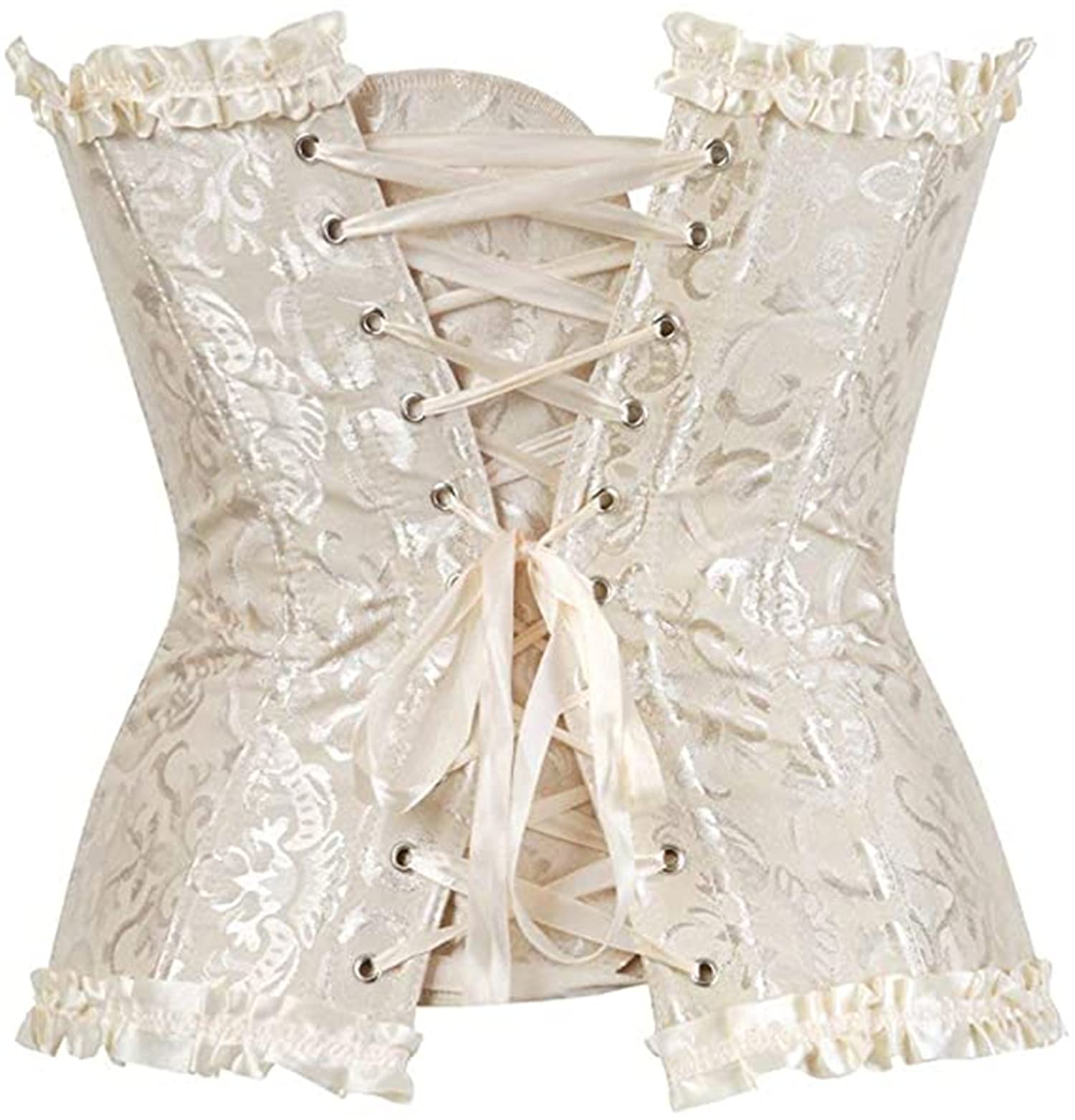 Damen Korsett Bauchweg Vollbrust Corsage Top Gothic Burlesque Schnüren Bustier
