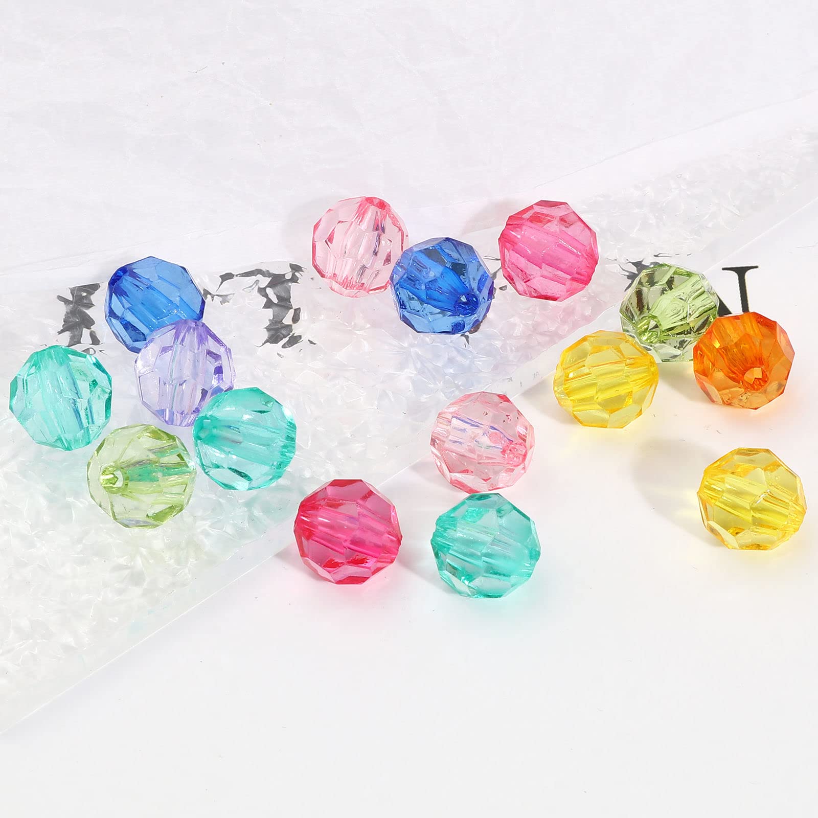 Amazon.co.jp: たっぷり 300個 多面カット アクリルビーズ 透明 