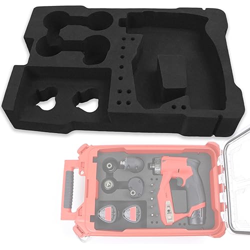 EVA Liner Compatible with Milwaukee 48-22-8435 Packout Tool Box - Precision-Cut Foam Insert Organizer Fit for 2505-22 M12 Fuel Installation Drill/Driver Kit & Accessories (Black)