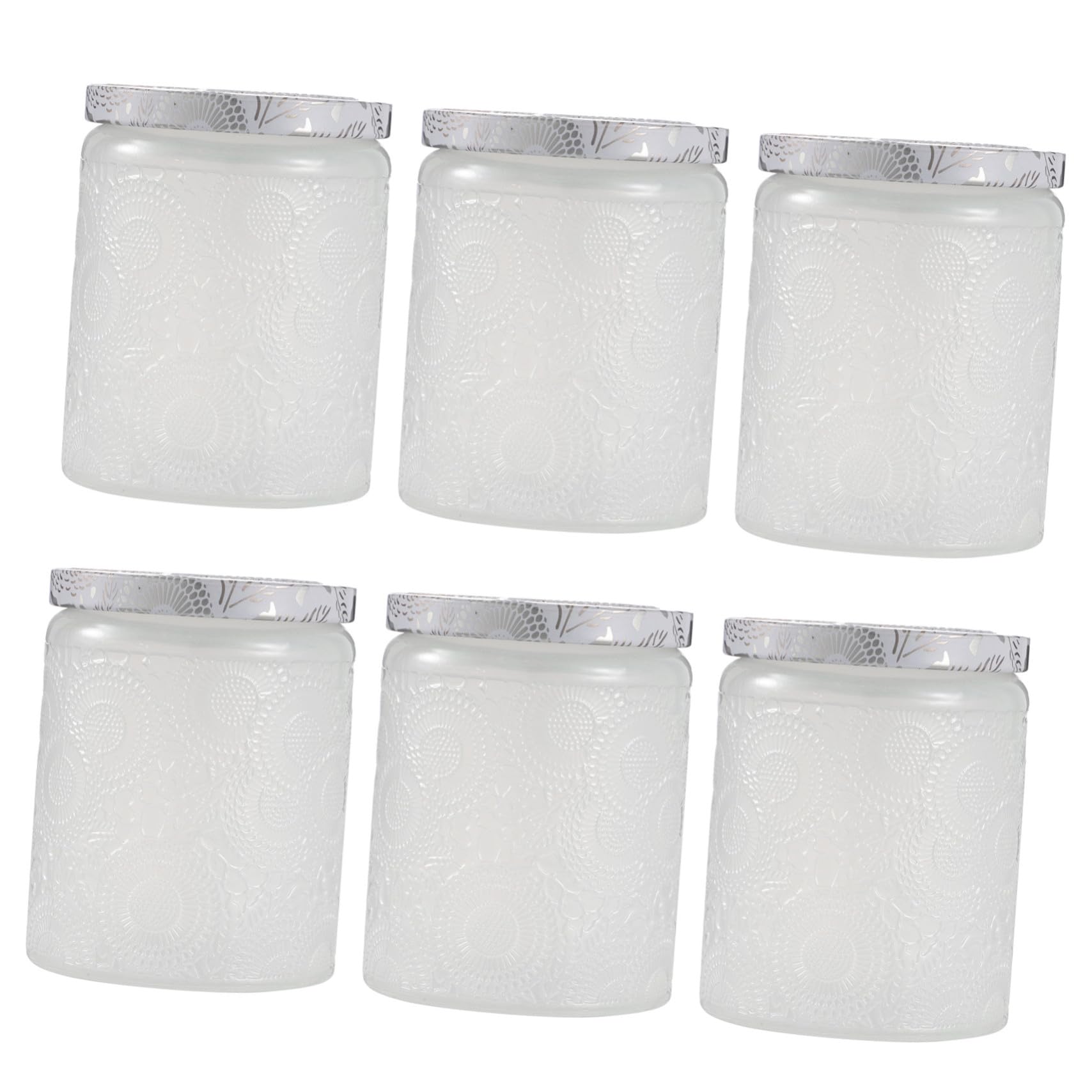 Operitacx Quality Glass Candle Jars 6pcs DIY Candle Making Kit Mason Jars Lids Storage Containers Iridescent
