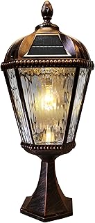 Gama Sonic Outdoor Solar Post Light Royal Bulb Warm White LED 98B111