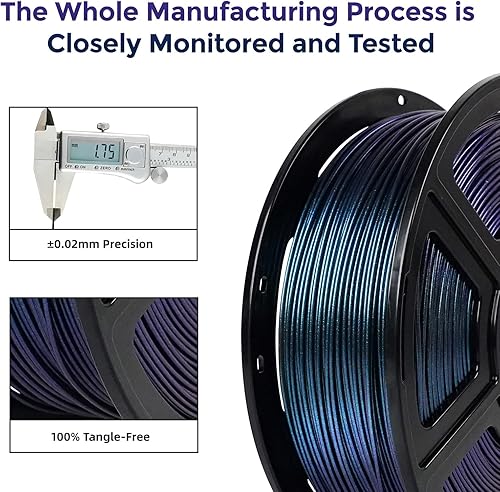 Miniatura 4 de Flashforge Filamento para impresora 3D de 0.069 pulgadas, filamentos de impresora 3D, 2.2 libras, precisión dimensional de carrete +- 0.001 in,