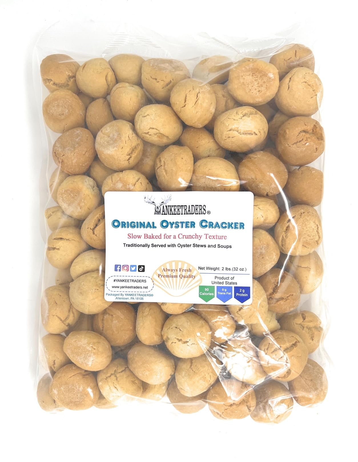YANKEETRADERS Original Oyster Crackers, Jumbo Size 2 Pound