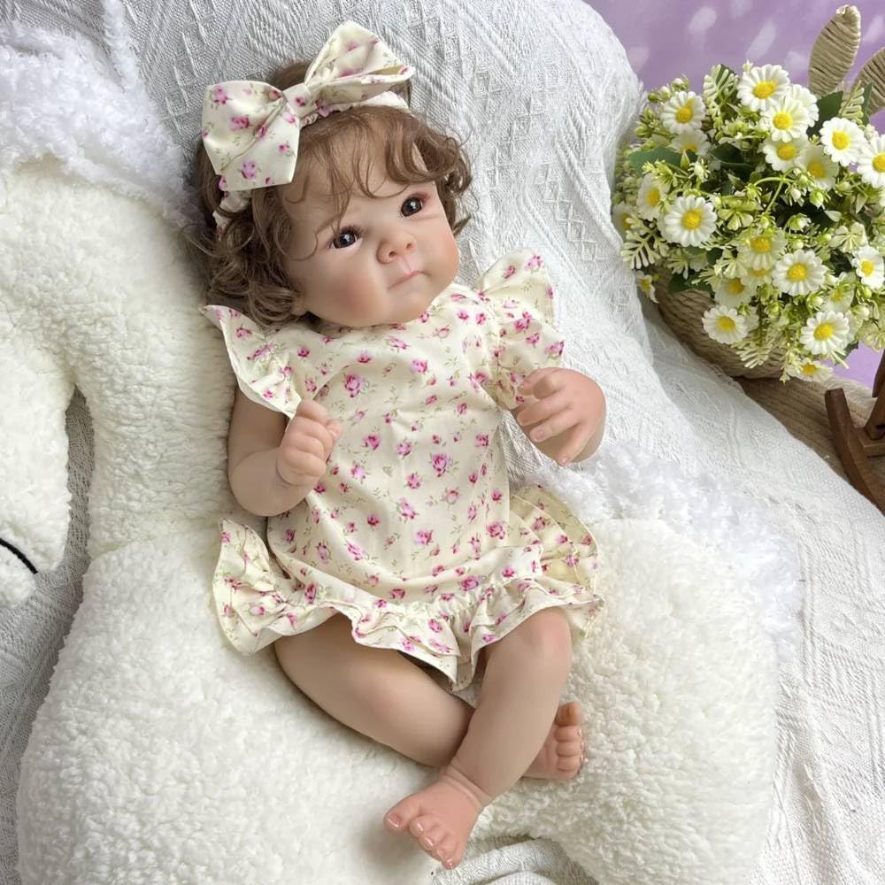 Prawdziwe życie Reborn Baby Dolls Girl 45 cm silikonowe pełne ciało realistyczne lalki niemowlęce miękkie winylowe, które wyglądają jak prawdziwe niemowlęta, lalka z akcesoriami do zabawy
