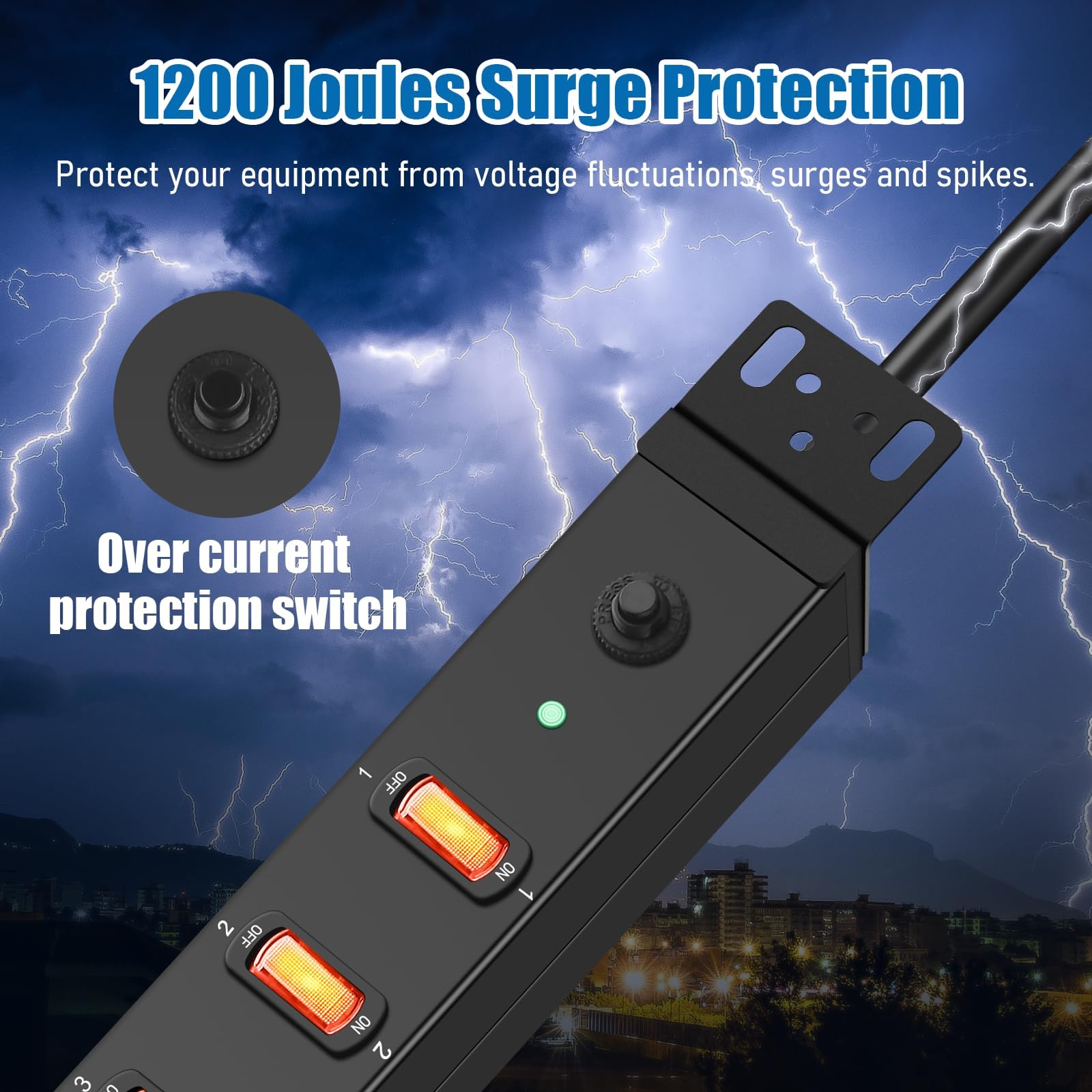 HHSOET Presa multipla PDU a 8 uscite, protezione contro le sovratensioni