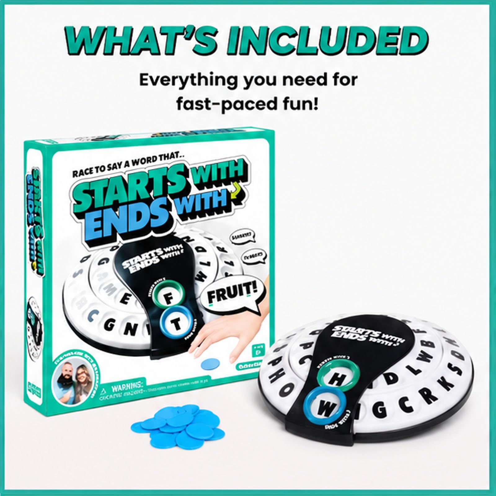 Nuevo juego de palabras Spin & Shout 2026 para adultos: juego de fiesta dinámico de vocabulario con ruedas de letras, ruleta y 20 fichas para noches de juegos, viajes y reuniones en grupo (3Pcs)