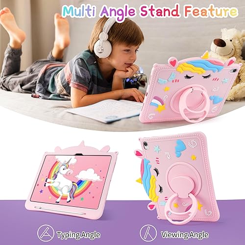 Miniatura 3 de VOFUOE Funda para iPad A16 de 11 generación 2025, para iPad de 10 generación 2022 de 10.9 pulgadas con protector de pantalla, llavero de muñeca,