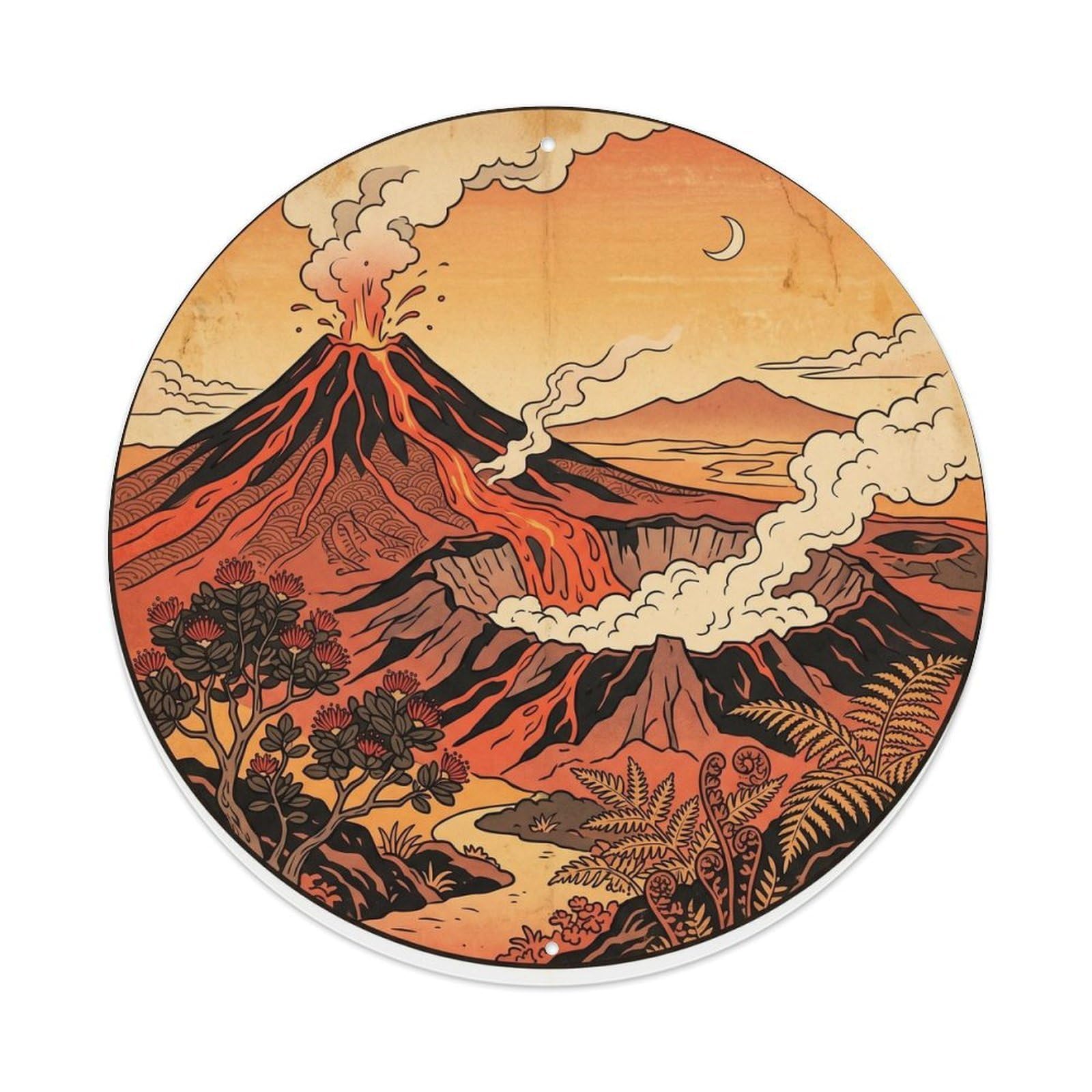 Okahys 8X8inch Classic Style Hawaii Volcanoes Nature Reserve Geology Travel Journey Metal Tin Sign