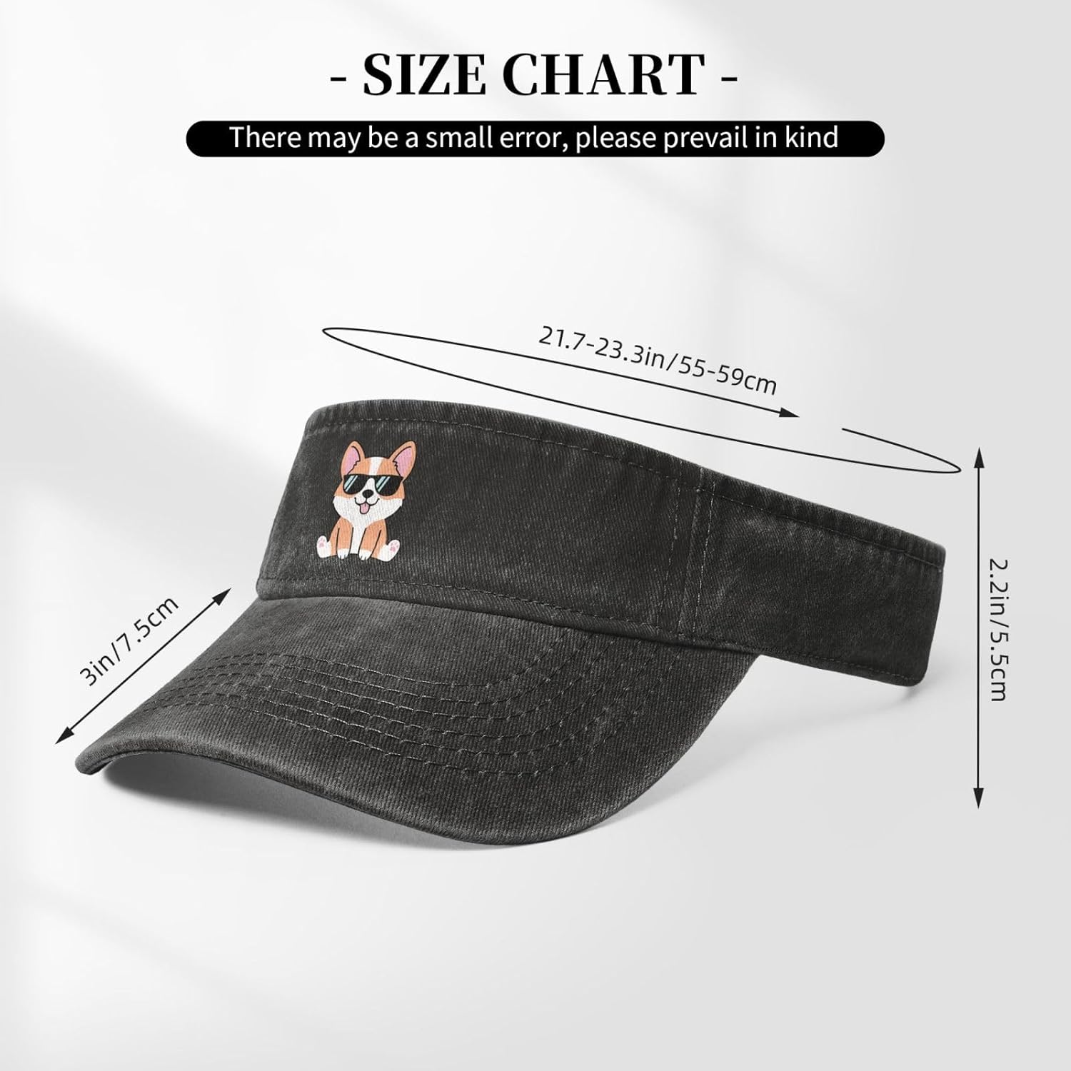 Women's Cute Corgi Dog Sport Sun Visor Hat - Adjustable Empty Top Baseball Cap for Men Women Golf Tennis Running - Image 5