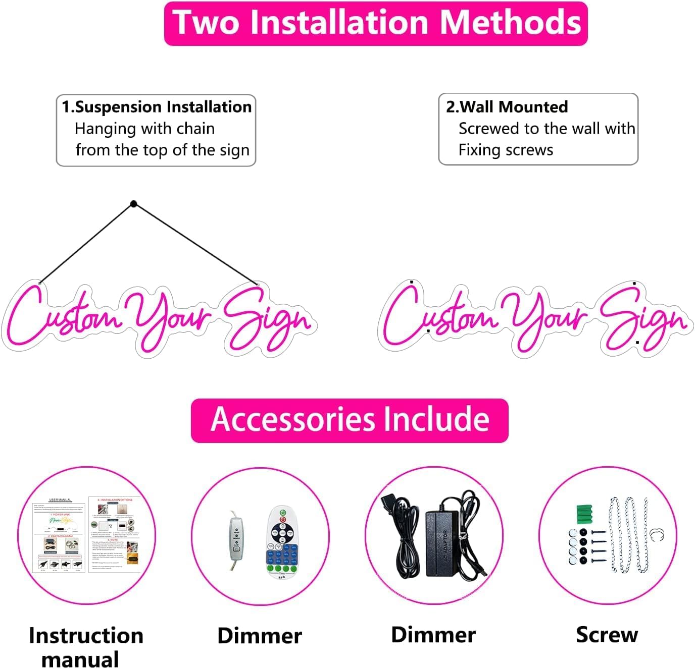 Custom Neon Signs for Wall Decor, Personalized LED Name Signs Neon Light for Bedroom Large Wedding Birthday Business Customizable Light up Sign Pink Sign Boy Girl Decoration - Image 5