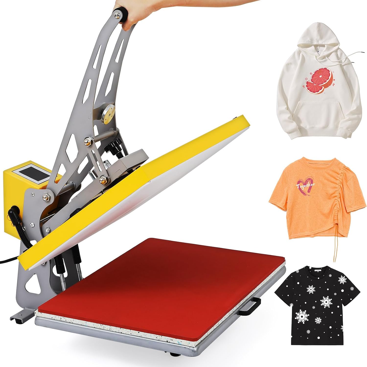 Heat Press Machine for T Shirt 2000w Power Heating High Pressure Magnetic Sublimation Printer for Heat Transfer Vinyl, 16x24,us Plug miniatura 1