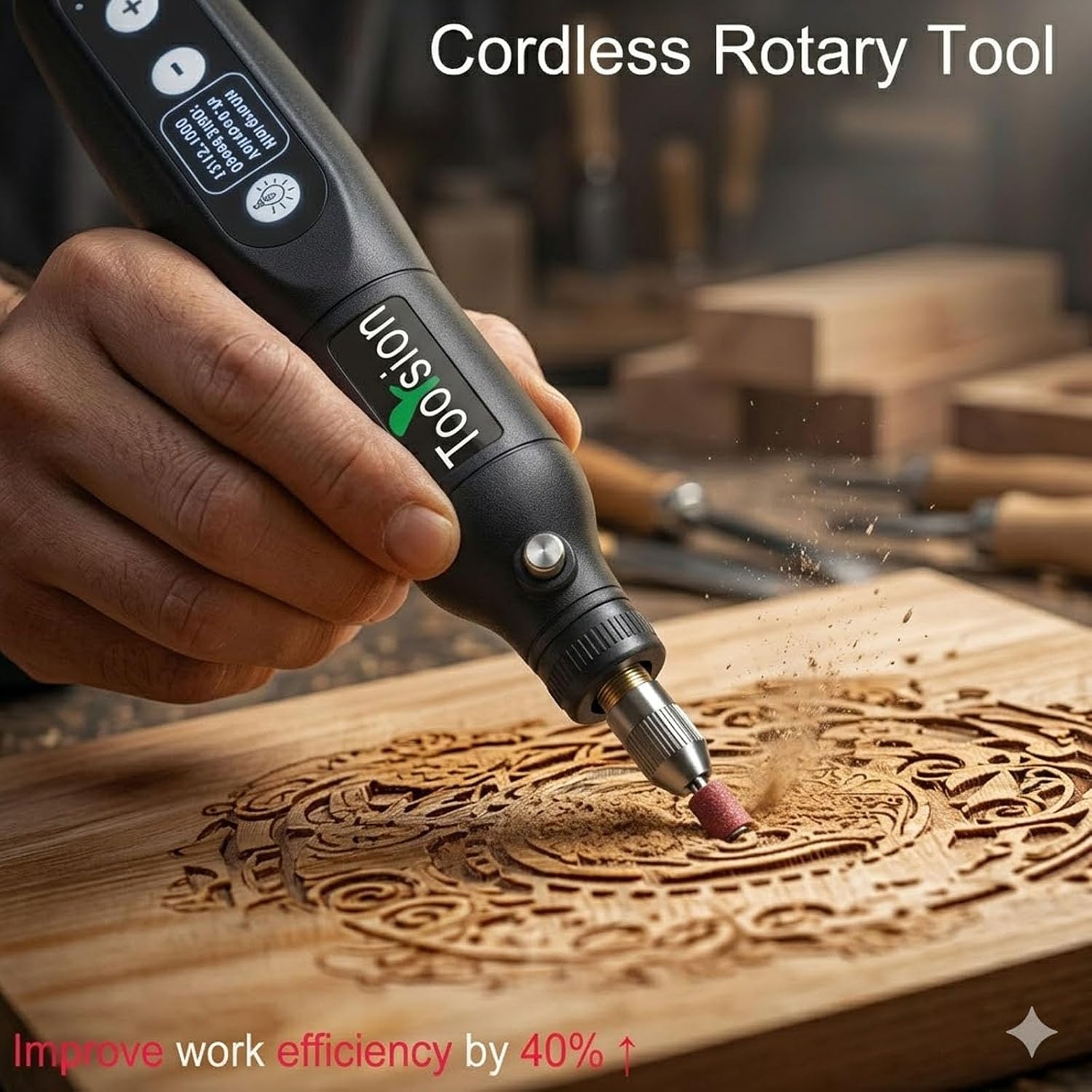 Mini Cordless Rotary Tool,35 PCS Accessories and USB C Charging and 3.7V 2.0Ah rechargeable battery pack rotary tool kit,5-speed for sanding,engraving,polishing,cutting, Diy Crafts(Black)