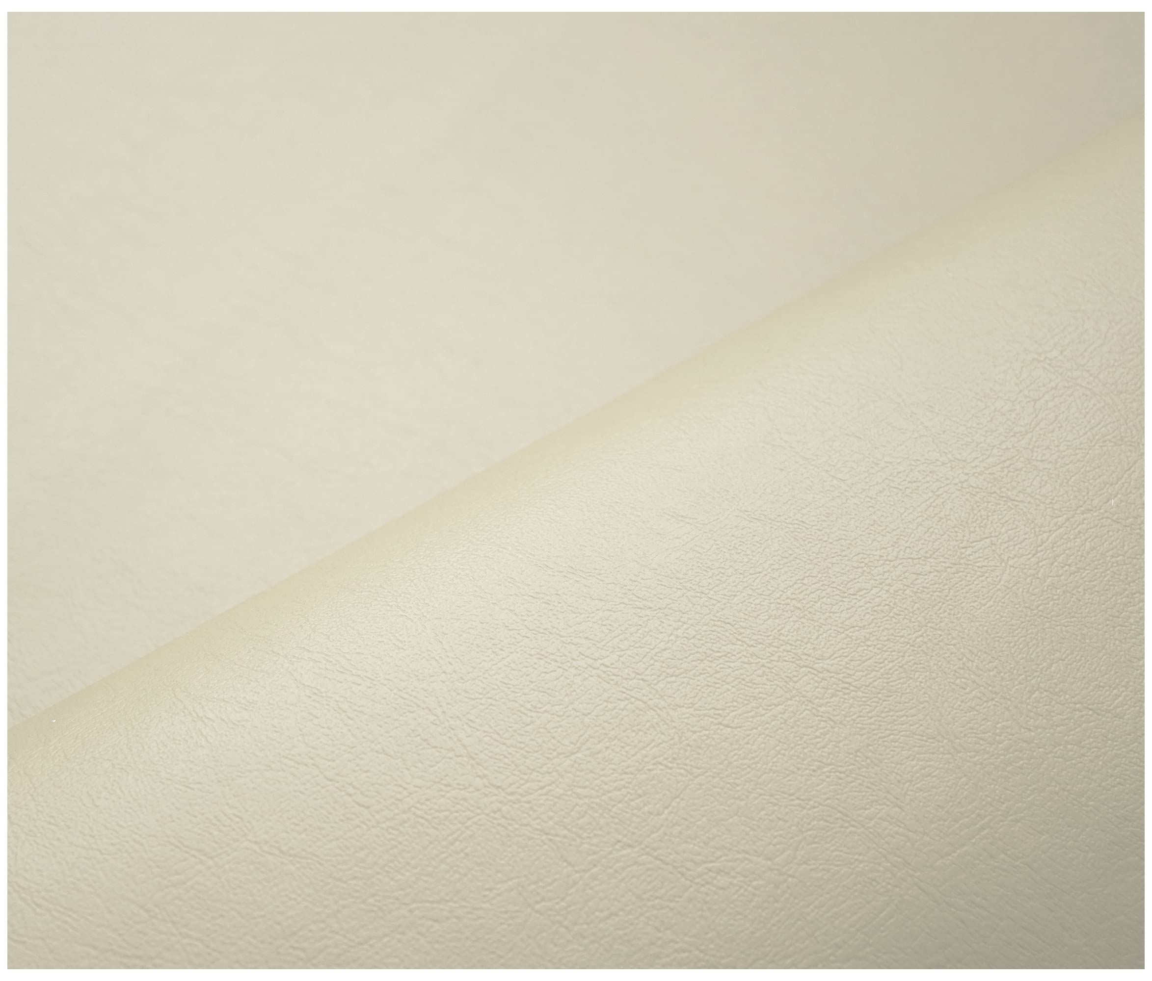 Premium Faux Leather Fabric Fire Retardant Leatherette Upholstery Waterproof Heavy Duty Leathercloth Material (2 Metre (200 x 140cm), Cream Smooth)