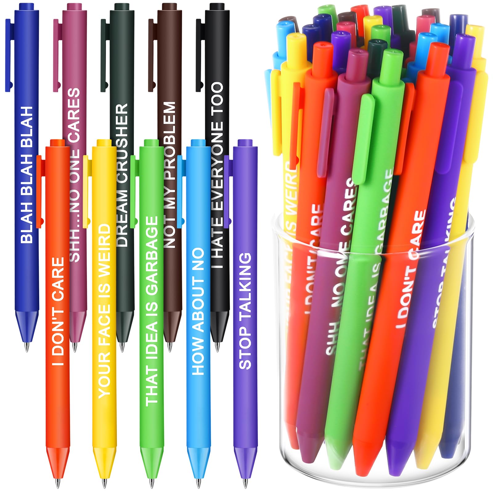 Crtiin 50 Pcs Gel Ink Pens Motivational Pen for Coworkers Inspirational Pens Bulk Smooth Writing Affirmation Pen for Students Thank You Gifts for