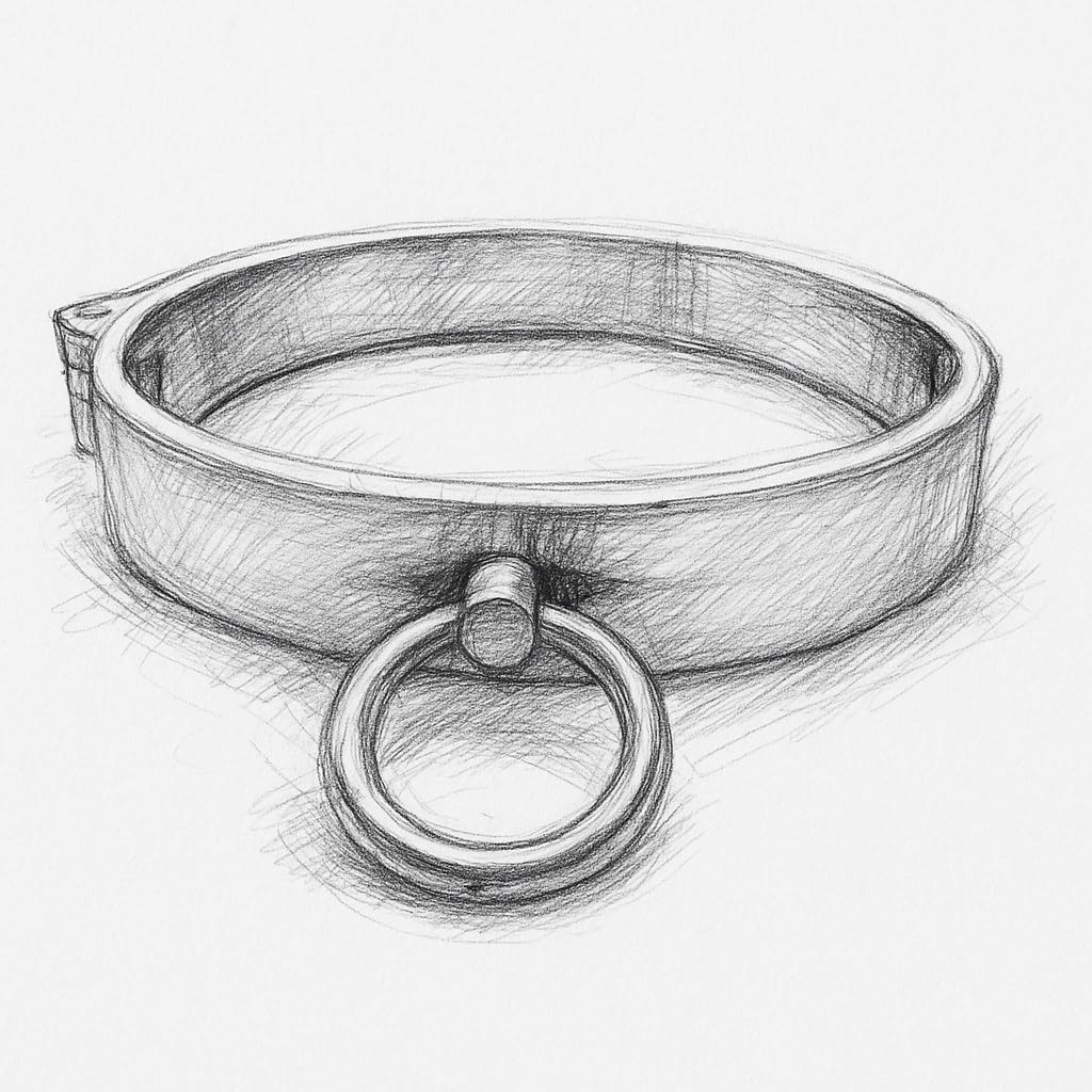 eXODA Collar SM para señoras de acero inoxidable con junta tórica bloqueable para su esclavo sexual