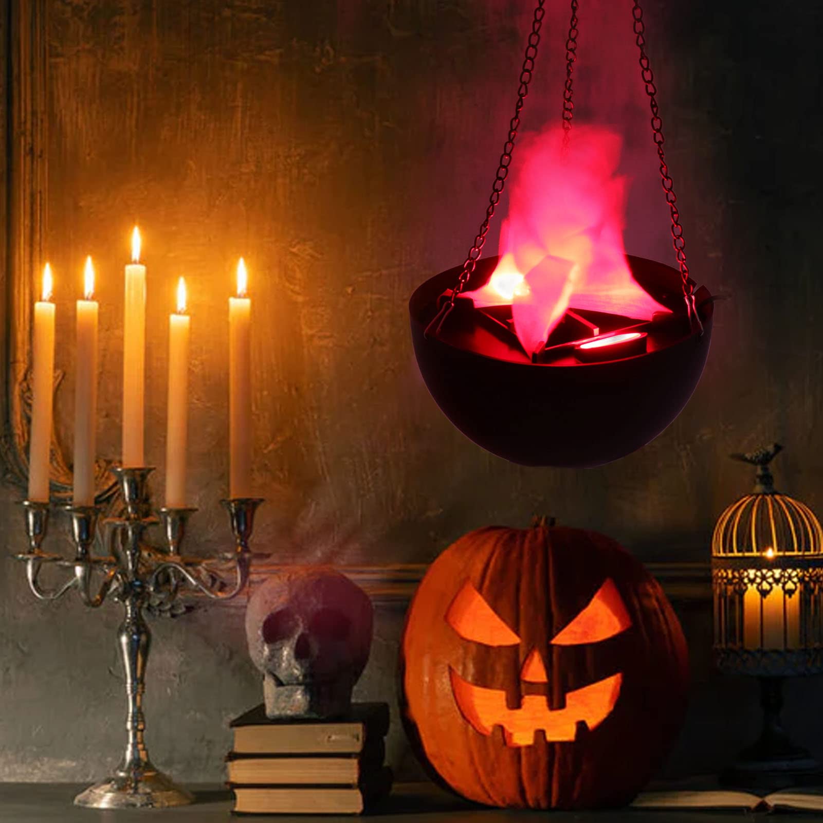 Lámpara de Llama Artificial 3D, Luz Colgante Decorativa, Fuego Falso, Accesorio para Fiesta de Halloween