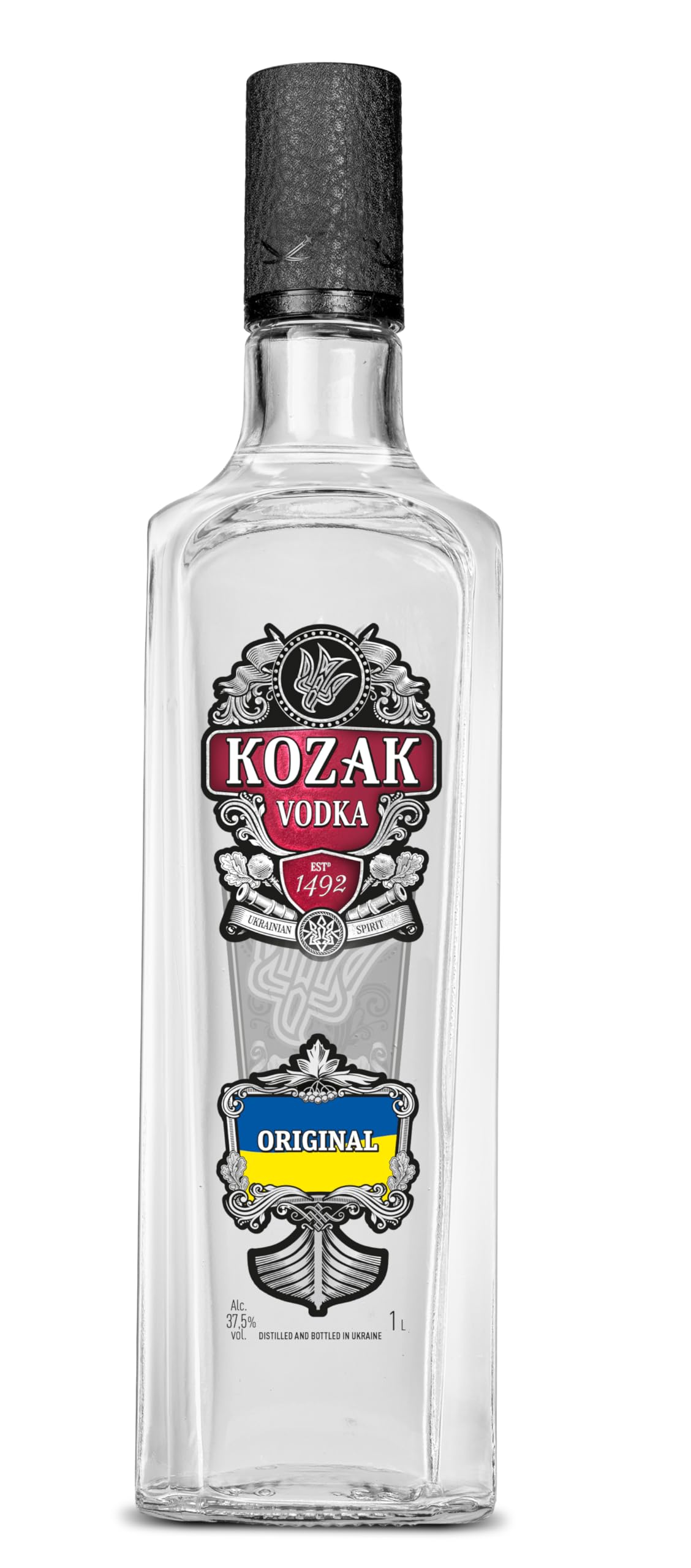 Kozak Vodka 1 Litre 37.5% ABV. Ukrainian Award Winning Vodka