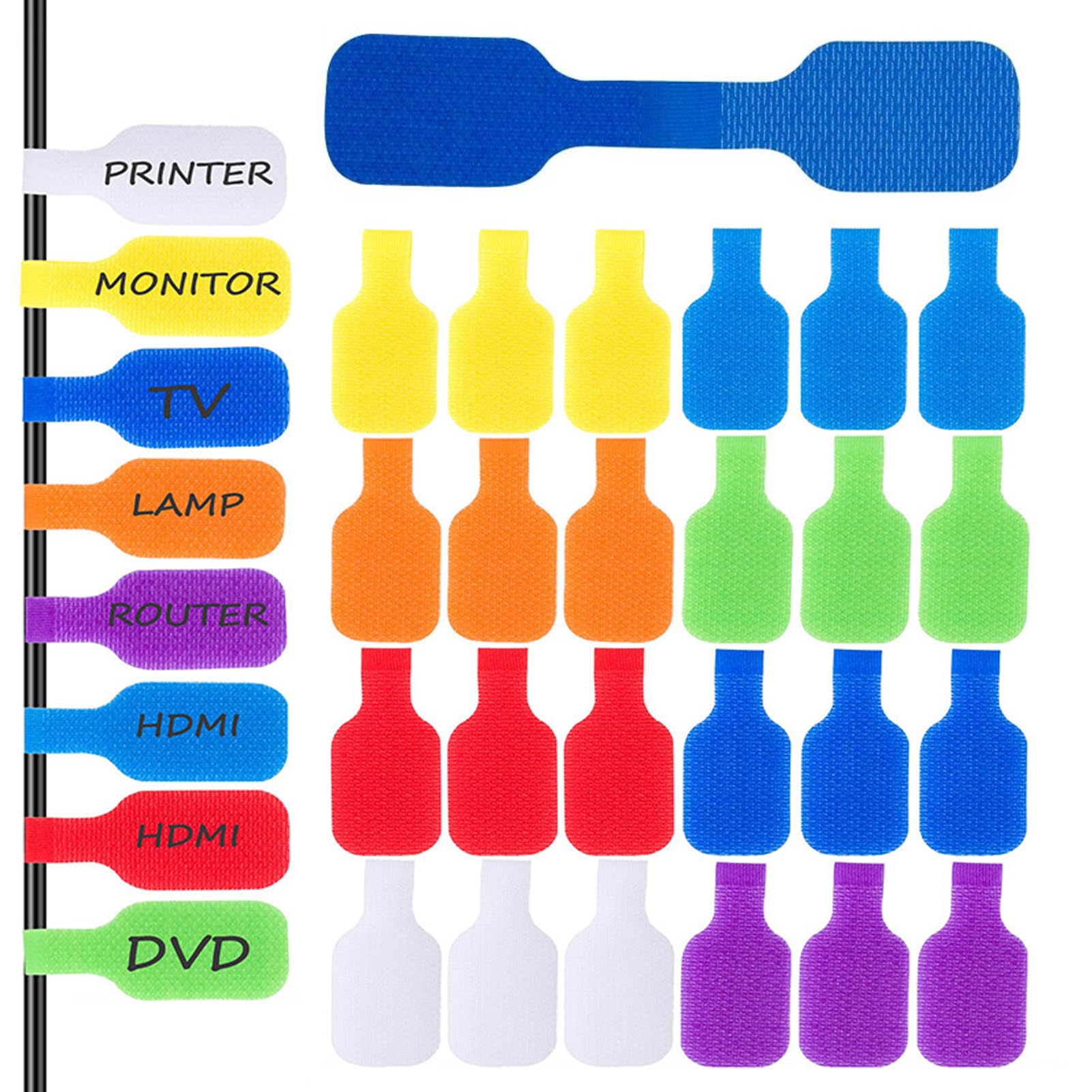 40Pcs Cable Cord Labels, Reusable Cables Ties, Write On Cable Tags