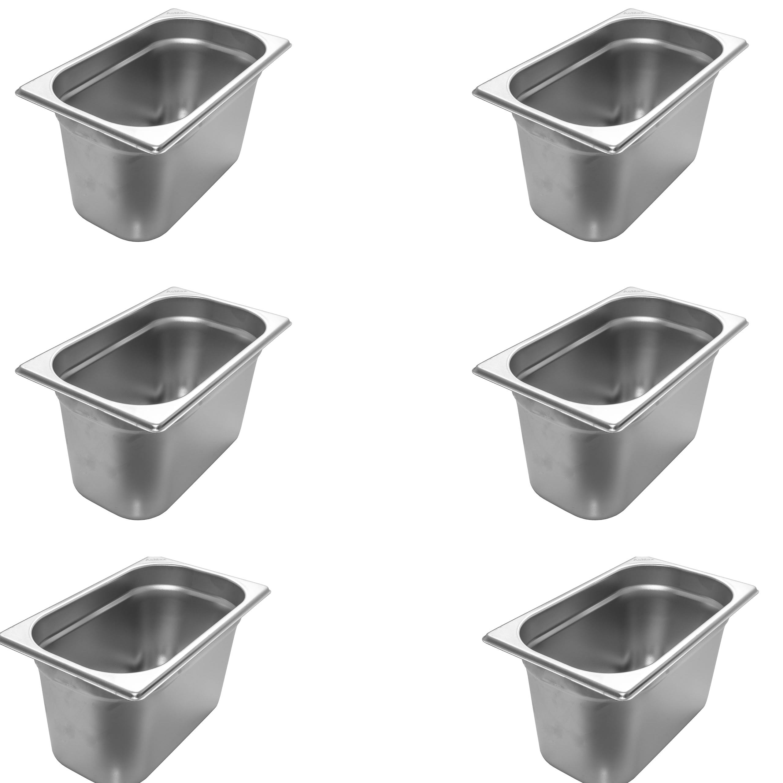 6 Stück GN 1/3 Gastronormbehälter GN-Behälter Gastronorm Edelstahl 5,7 Liter Tiefe 150mm