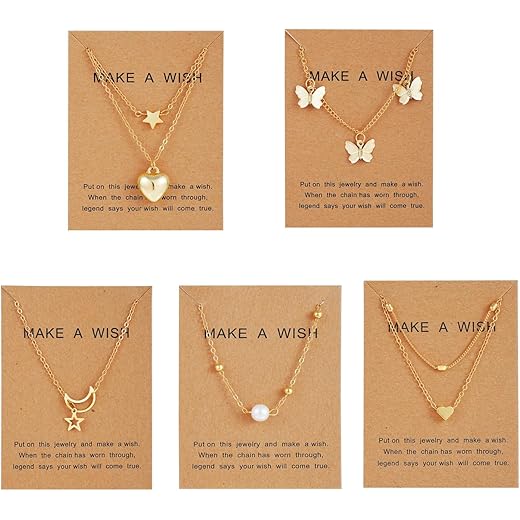 Stylish Heart Butterfly Pearl Necklace Set