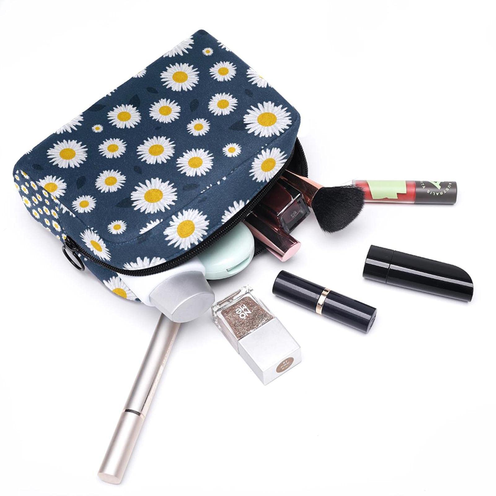 Amazon.com : Daisy Pattern Dark Grey Makeup Bags for Purse Travel Cosmetic  Bag Cosmetic bag Storage Organizer : Beauty & Personal Care