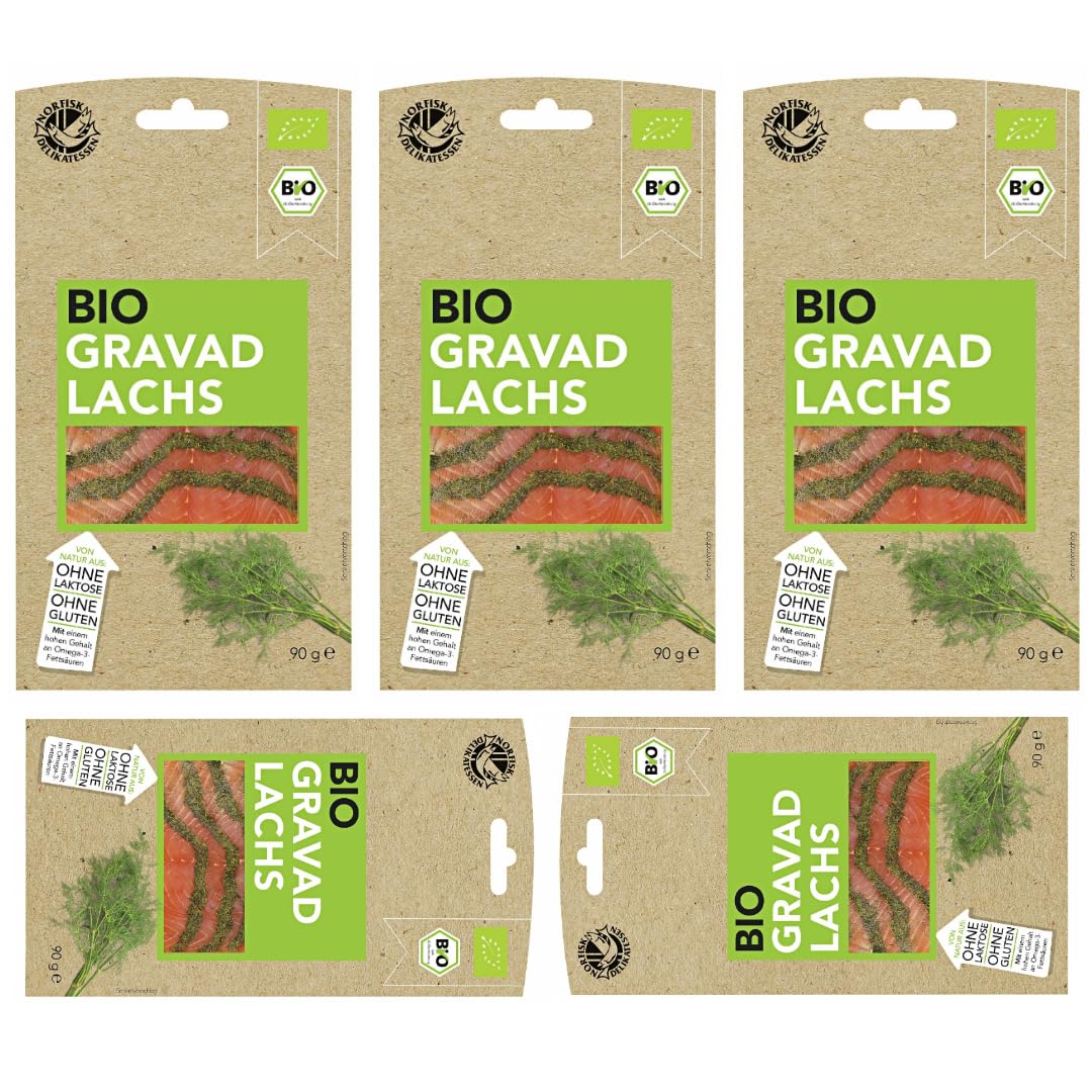 Norfisk Gravad Lachs Lachs 90 gramm X 5 STÜCK [Frischegarantie]