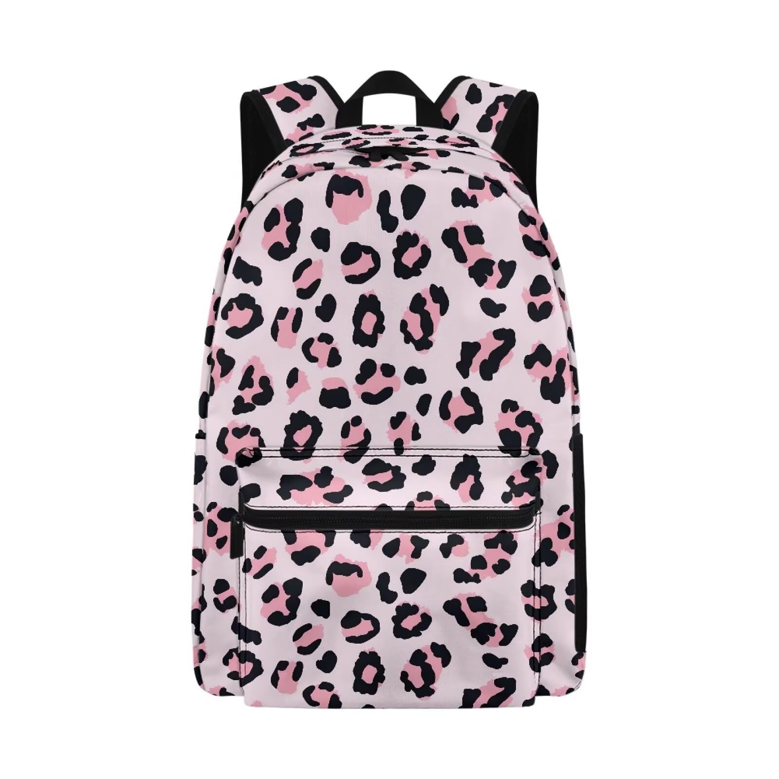 Warmkitty Pink Leopard Print Vibrant Pattern Kids Back-to-School Backpack Lightweight Large Capacity School Bookbag for Boys Girls