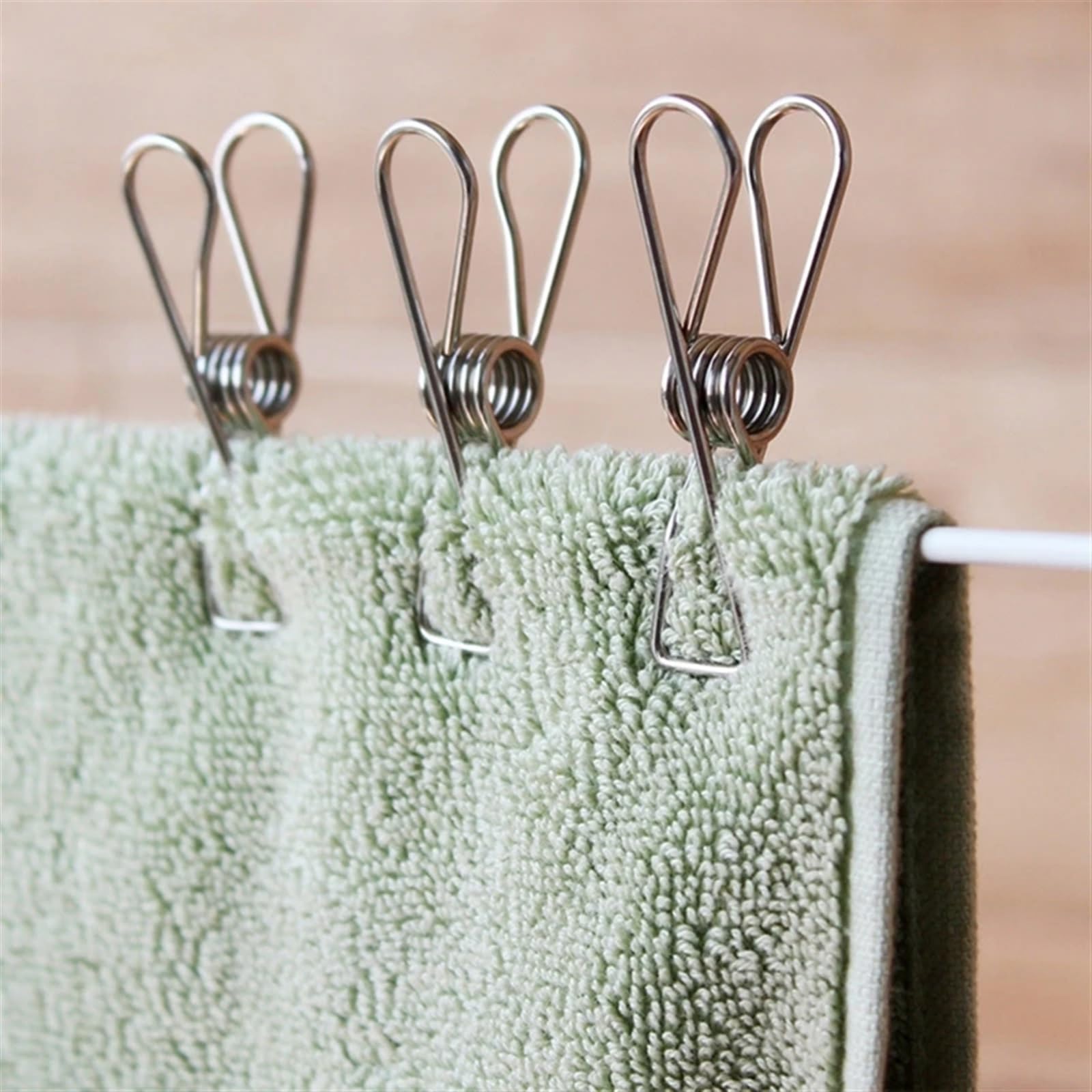 Pinzas de ropa de acero inoxidable para colgar en la ropa, 20 pinzas multiusos resistentes al viento de acero inoxidable de grado marino duraderas