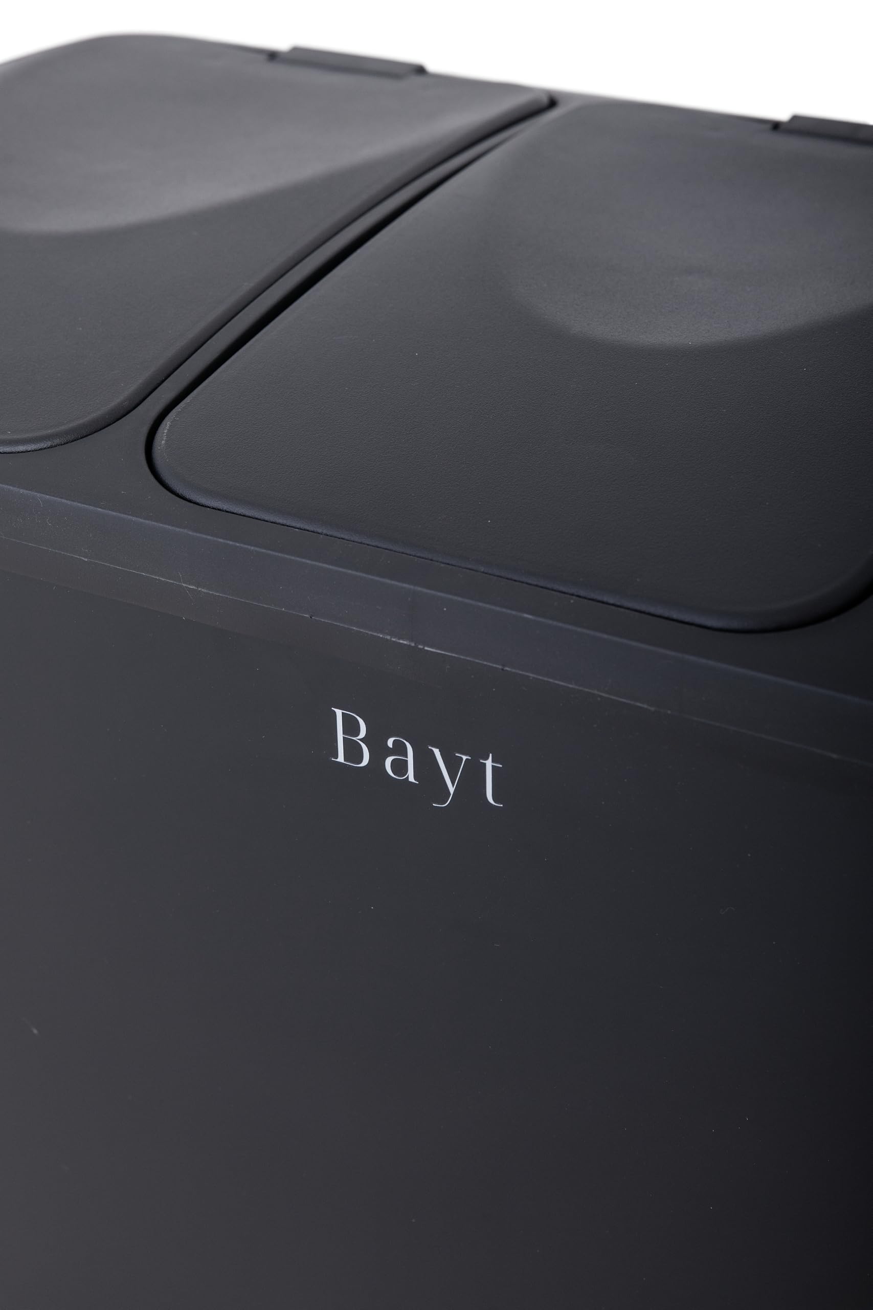Bayt Cubo de Basura 60L (3 x 20L), Contenedor de Reciclaje para Cocina con 3 Compartimentos, Acero Inoxidable Negro, Pedales, Cubos Interiores, Negro