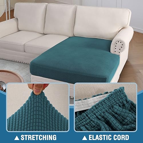 Vista 201 de Fundas de sofá modular, funda de cojín para sofá en forma de L, funda de cojín para sofá biplaza y ambos sofás seccionales izquierdo/derecho, Azul