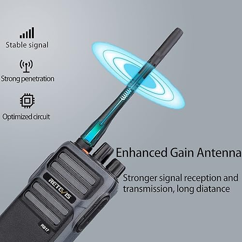 Miniatura 7 de Retevis RT21 Radios bidireccionales (paquete de 10) con Walkie Talkies RB17 de 4400 mAh de alta resistencia de largo alcance (paquete de 2), radio
