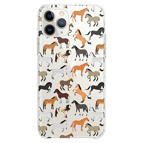 Cavka Funda de TPU compatible con iPhone 14 Pro Max 13 12 Mini 11 Xs X 8 Plus Xr 7 SE patrón de caballos estampado de animales, ajuste delgado, Cavka Funda de TPU compatible con iPhone 14 Pro Max 13 12 Mini 11 Xs X 8 Plus Xr 7 SE patrón de caballos estampado de animales, ajuste delgado,