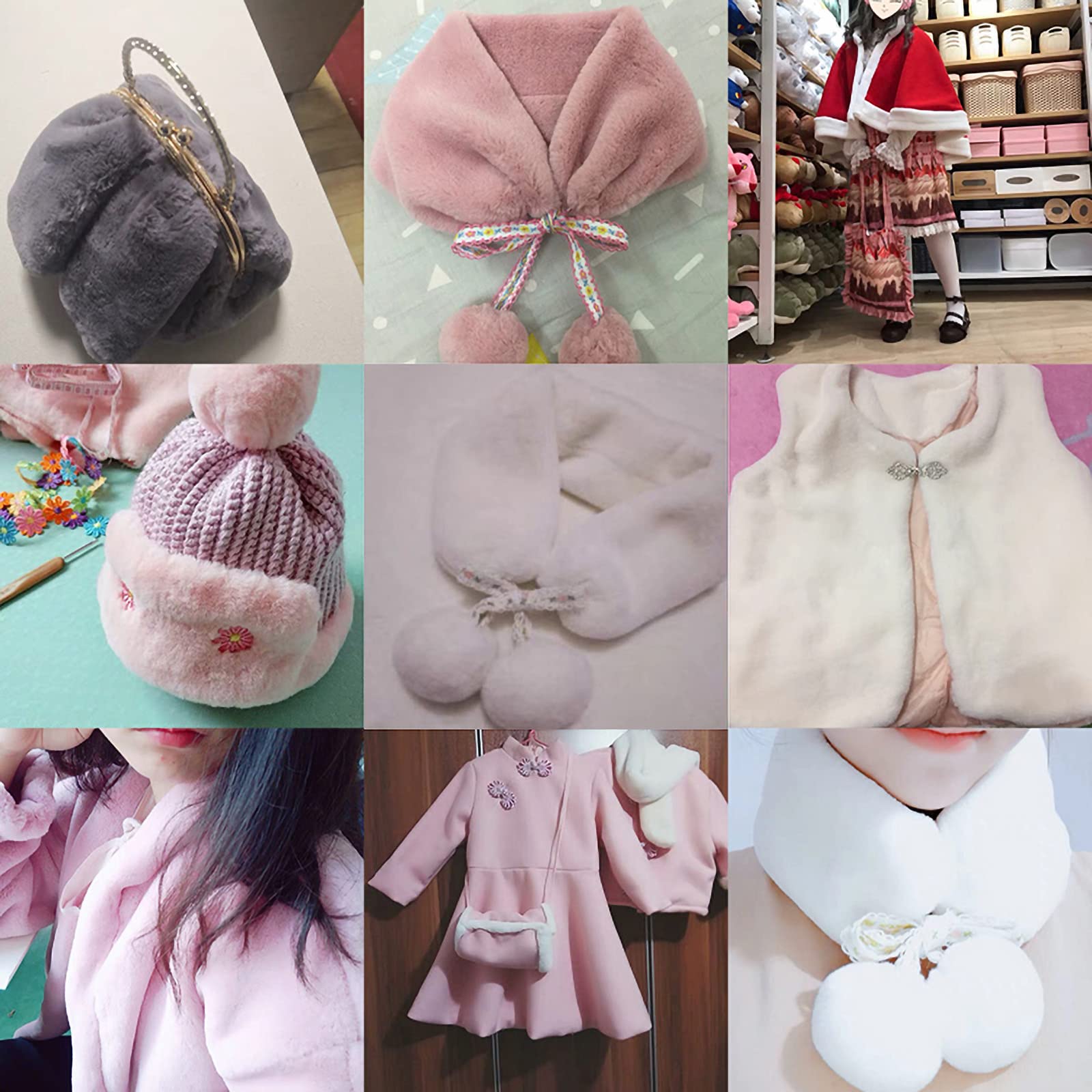 Tela De Peluche Por Metro Tela De Piel De Visón De Imitación Para Zapatos De Almohadas De Ropa 160 Cm De Ancho Vendido Por Metro(Color:Rosa verde)
