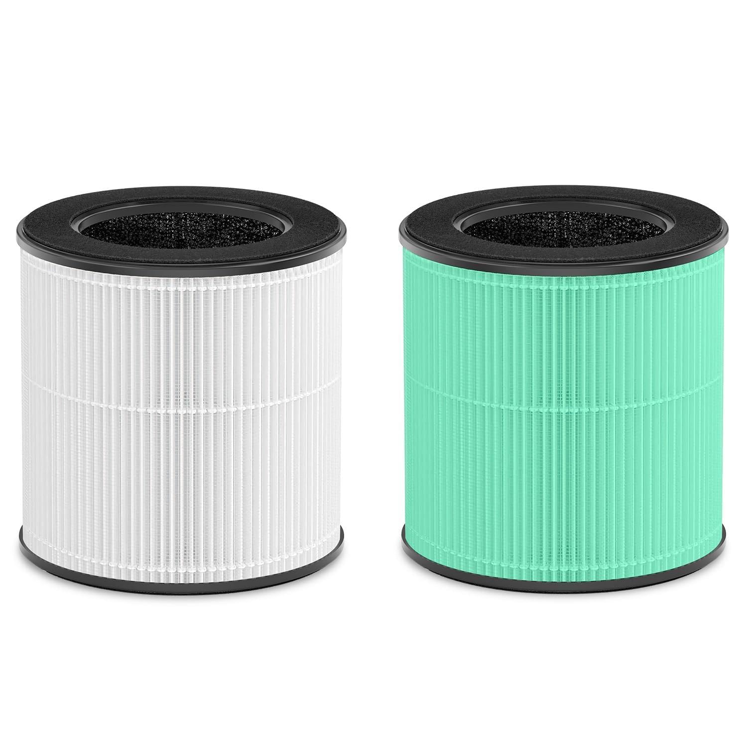 Tailulu Official AP050 Air Purifier Replacement Filter 3-in-1 Air Purifier Filter True H13 HEPA Filter White Green 1Pack