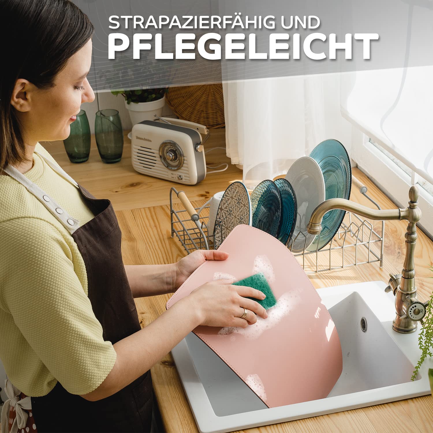 Set 4 Tovagliette In PU-Pelle Loco Bird - Bicolore Marrone/Beige, Lavabili, 43x30 Cm - Foto 10