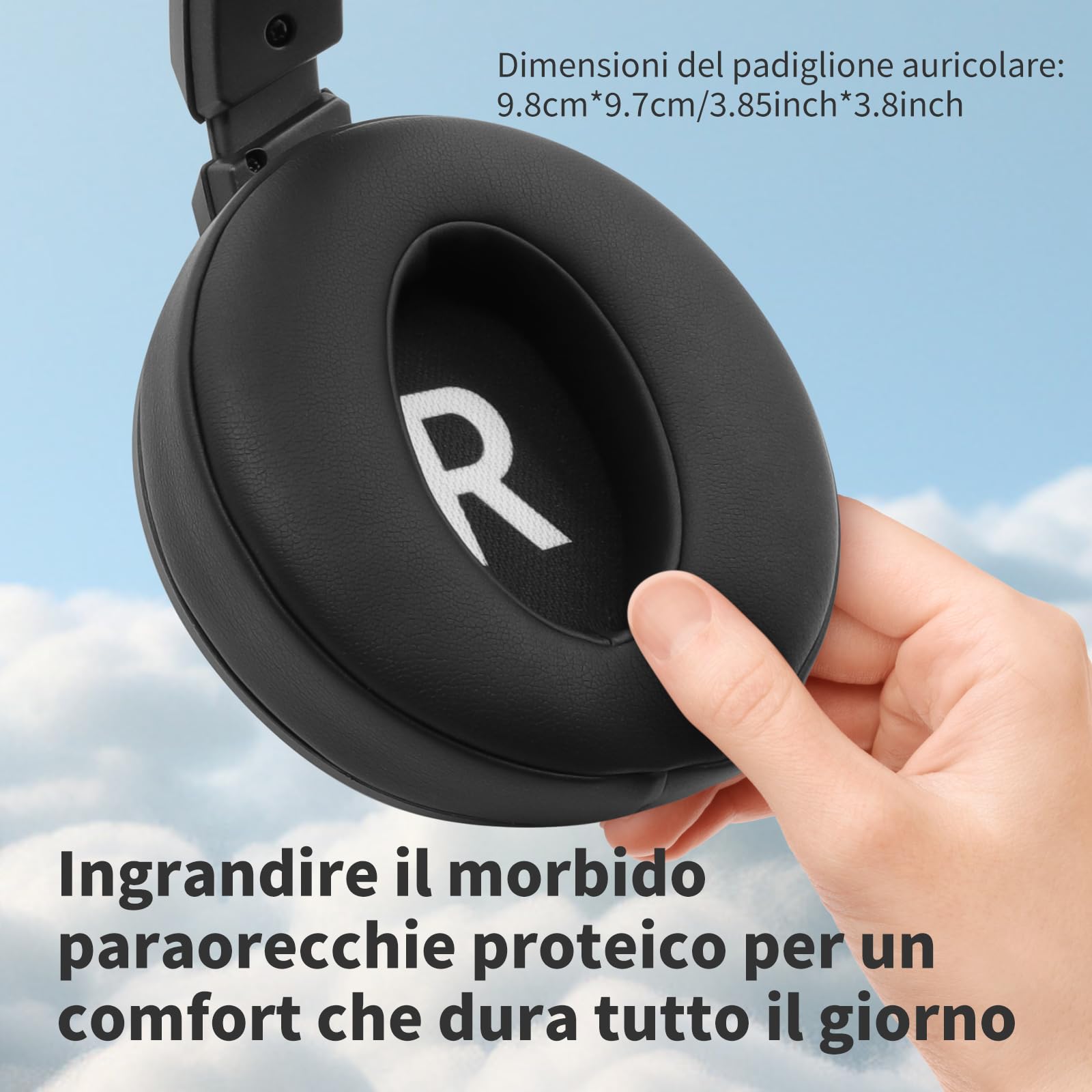 Srhythm HD75 Cuffie DJ cablate sopra l'orecchio per studio/festa/chitarra