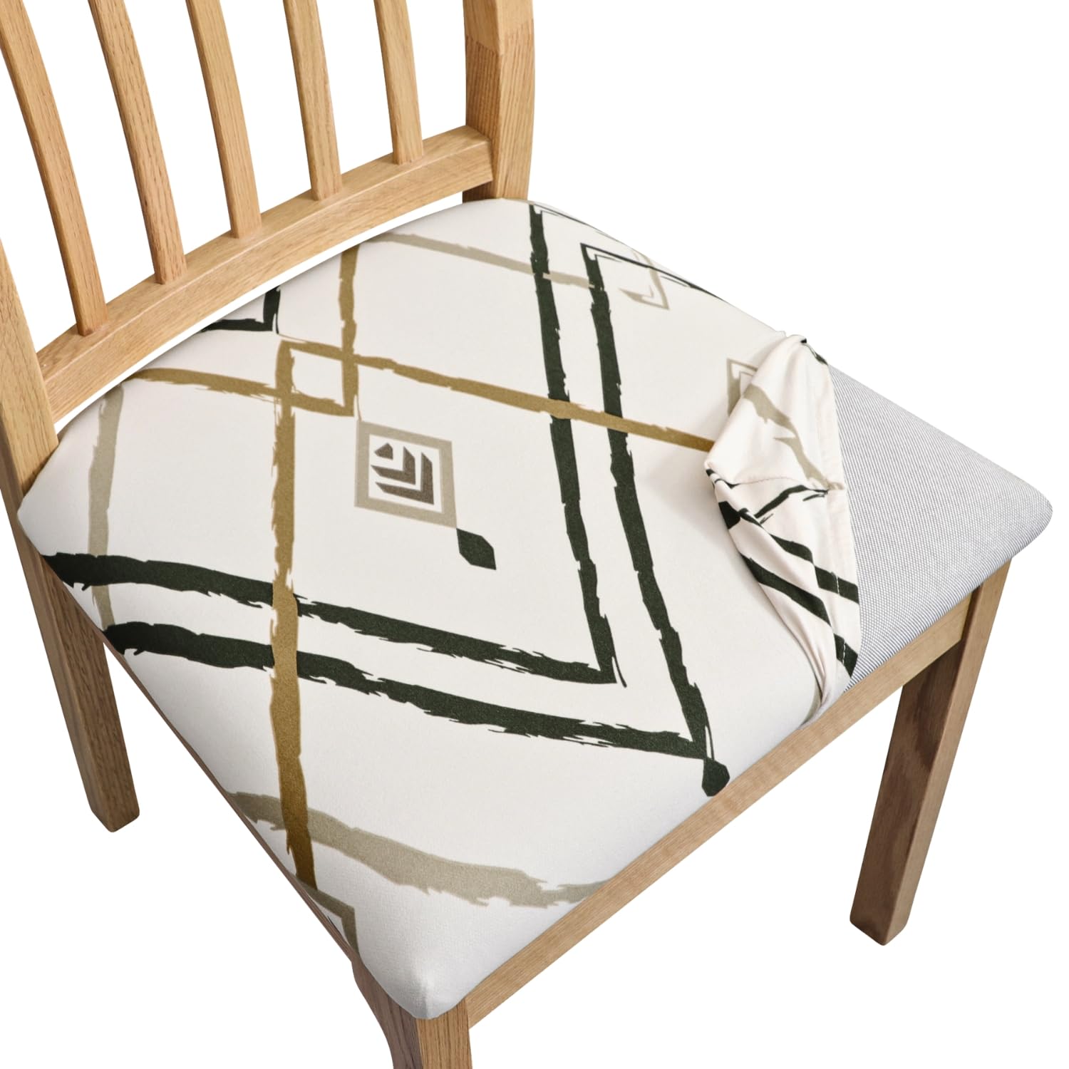 SPRINGRICO Seat Covers for Dining Room Chair Set of 6 Washable Seat Cushion Slipcovers Kitchen Chair Covers (6 Pack, Lucid Calm)