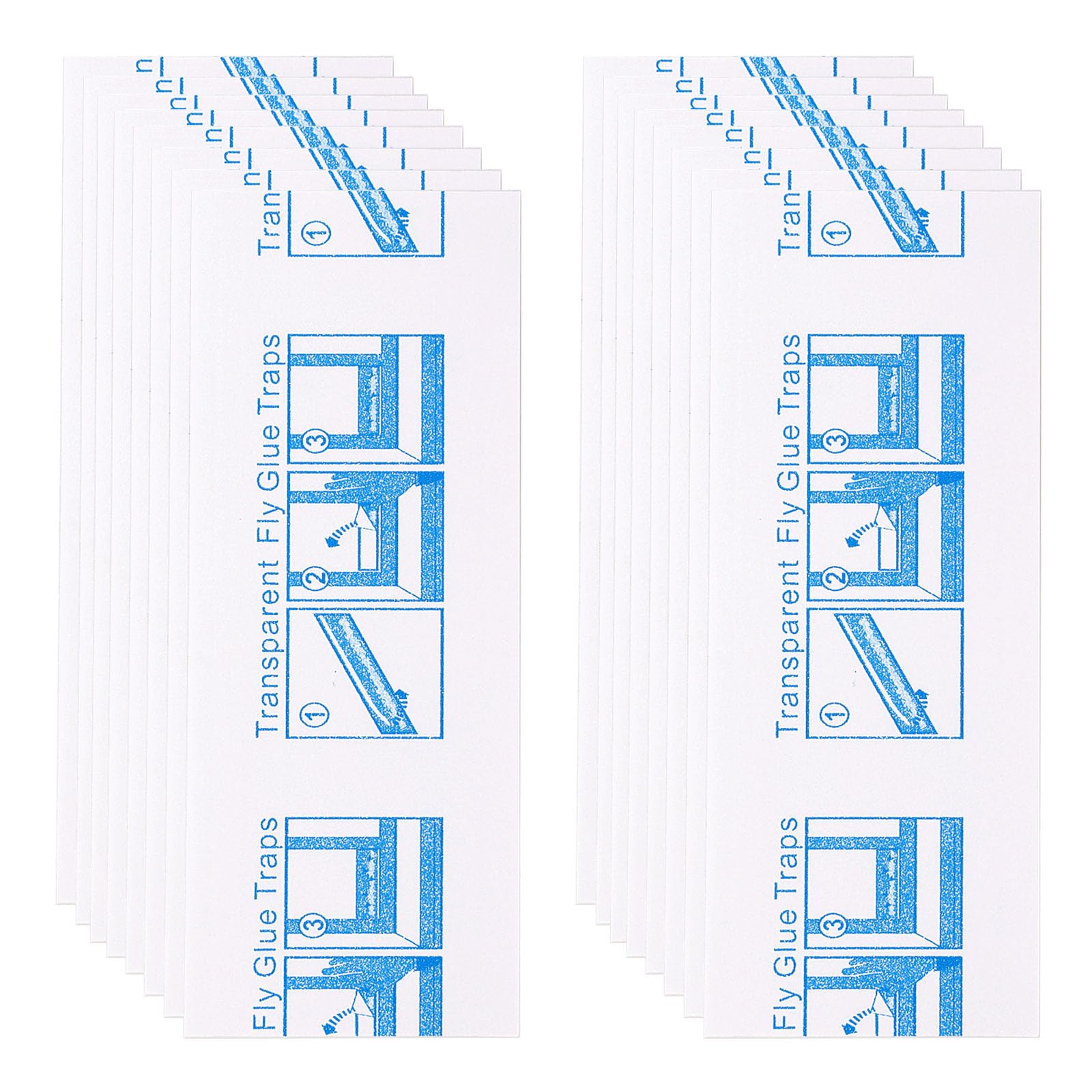 16pcs Window Fly Sticker for Indoors Sticky Glue Paper Sticky Strips Clear for Outdoors Indoors Home School Restaurant Canteen