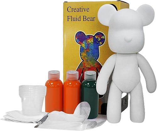 Miniatura 2 de HANDA - Juego de pintura de oso de peluche fluido para bricolaje, decoración creativa para el hogar, figura de muñeca hecha a mano, juguetes de