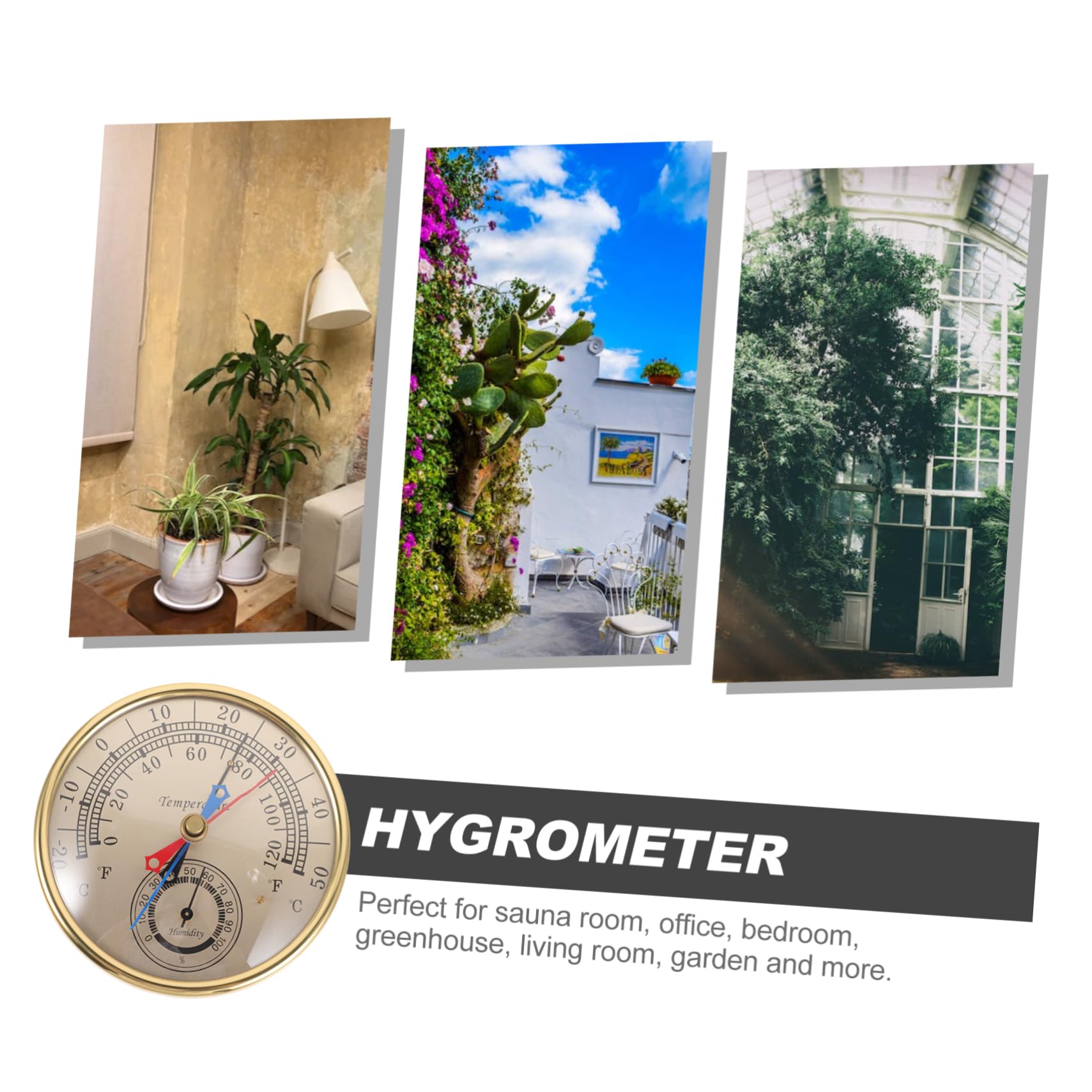 Kisangel 4 Pièces Thermohygromètre Thermomètre Maximum Et Minimum Hygromètre Horloges De Jardin Extérieures Étanches Météo Hygromètre De Température Thermomètres De Plein Air Un Verre