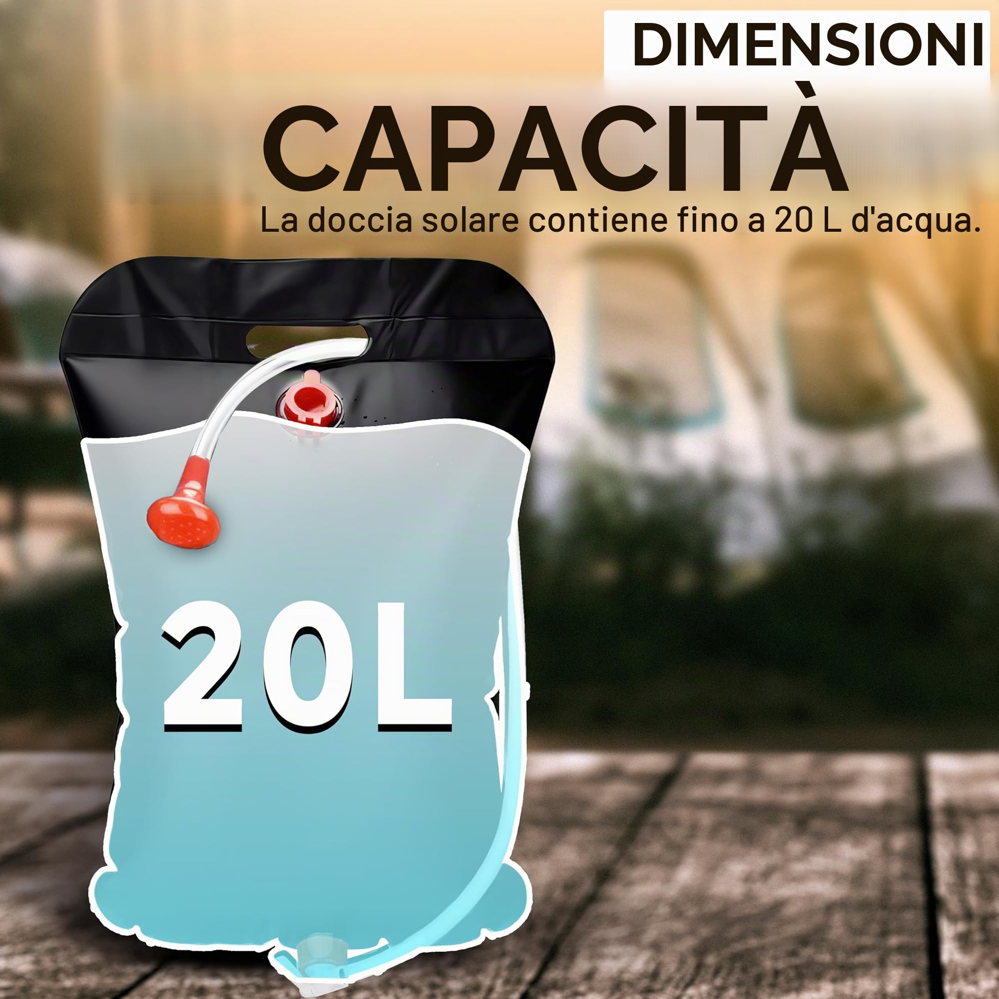 Retoo Borsa da Bagno Solare Campeggio 20 L Portatile con Soffione