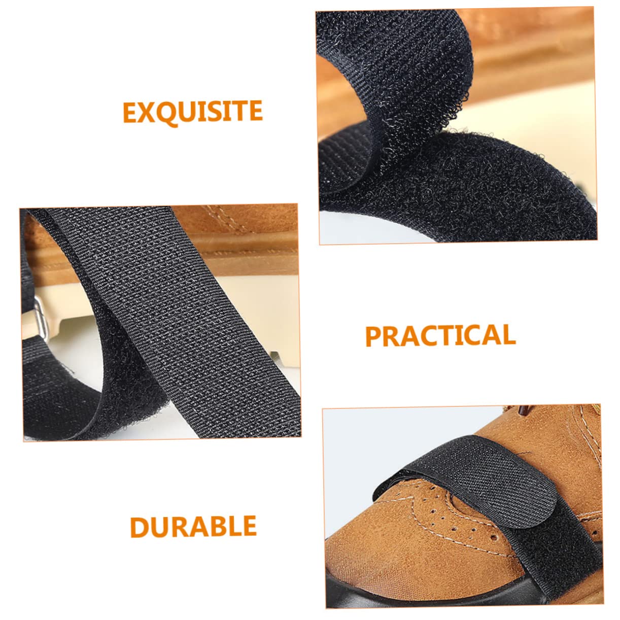 SHERCHPRY Fascette Antiscivolo Cinturino Su Tacchetti Da Ghiaccio Per Scarpe Cinturino Anti-copriscarpe Pinze Per Scarpe Da Ghiaccio Accessorio Per Scarpe Antiscivolo Metallo Black