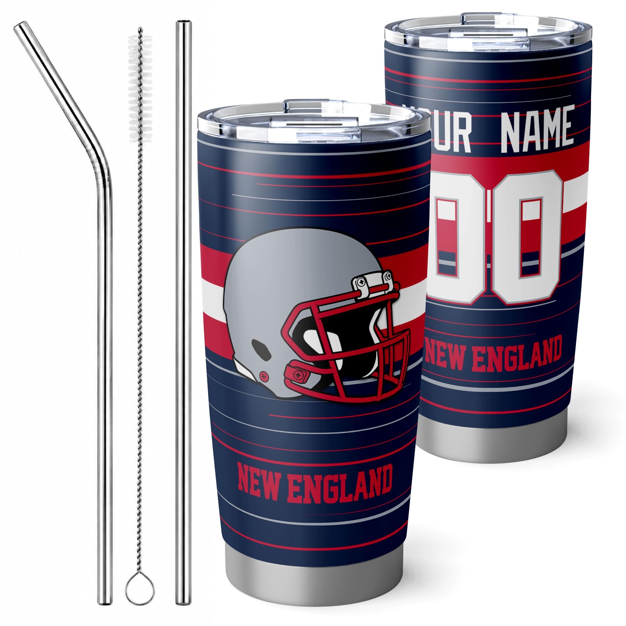 New England Tumbler 20oz Travel Mug Gifts Custom Name Number