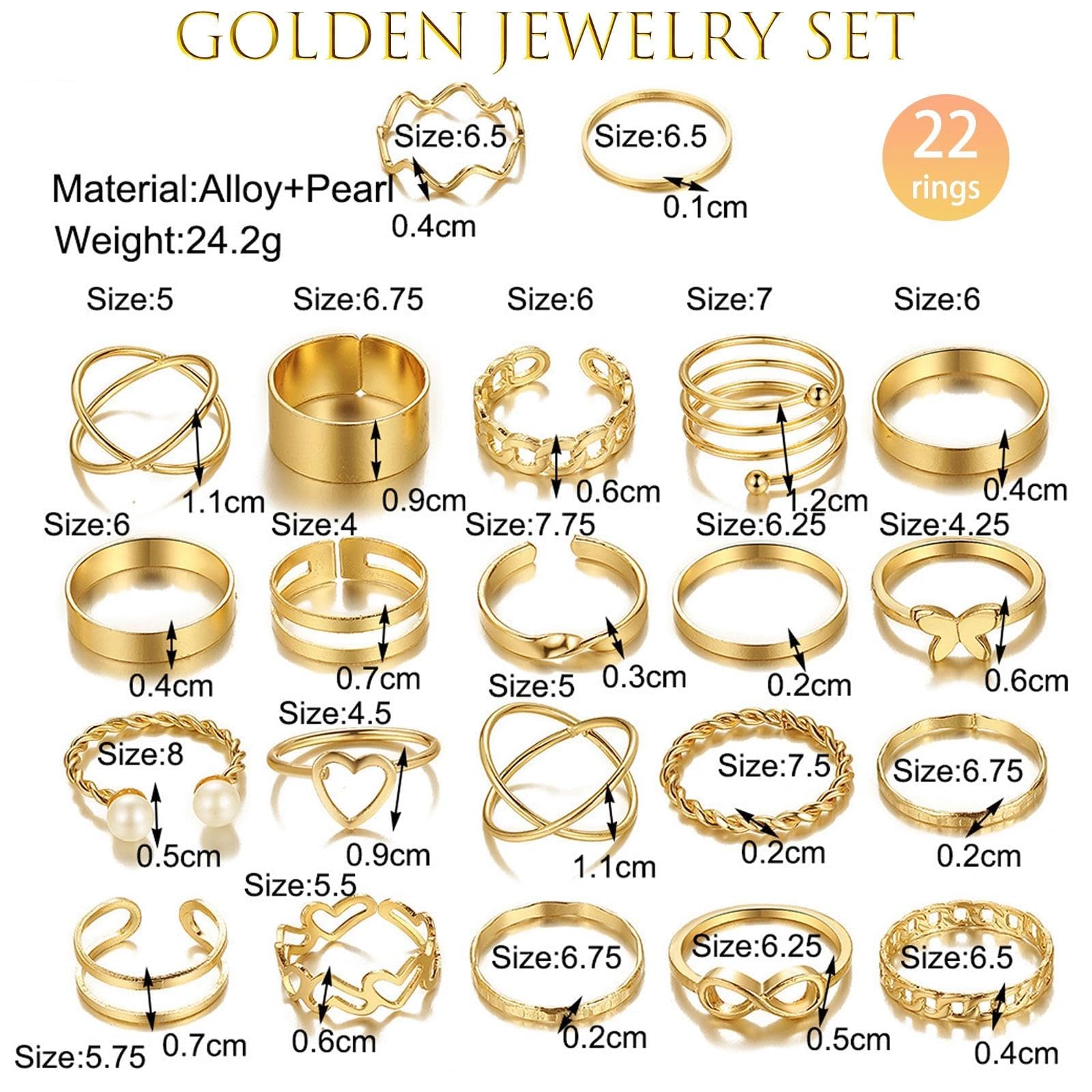 36 Pezzi Parure Gioielli Donna Set Di Gioielli Oro, Bigiotteria Donna Offerta, Set Orecchini Anelli Collana Choker Bracciale Donna, Orecchini E Anello Setper Uso Quotidiano E Occasioni Speciali
