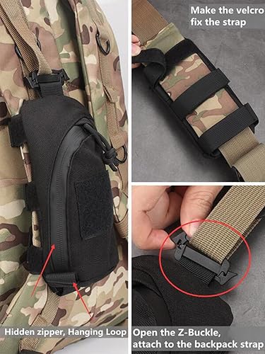 Miniatura 6 de DEEYOTA Paquete de 2 mochilas militares con correa para el hombro, bolsa de accesorios tácticos, bolsa militar MOLLE, bolsa táctica Molle, bolsa