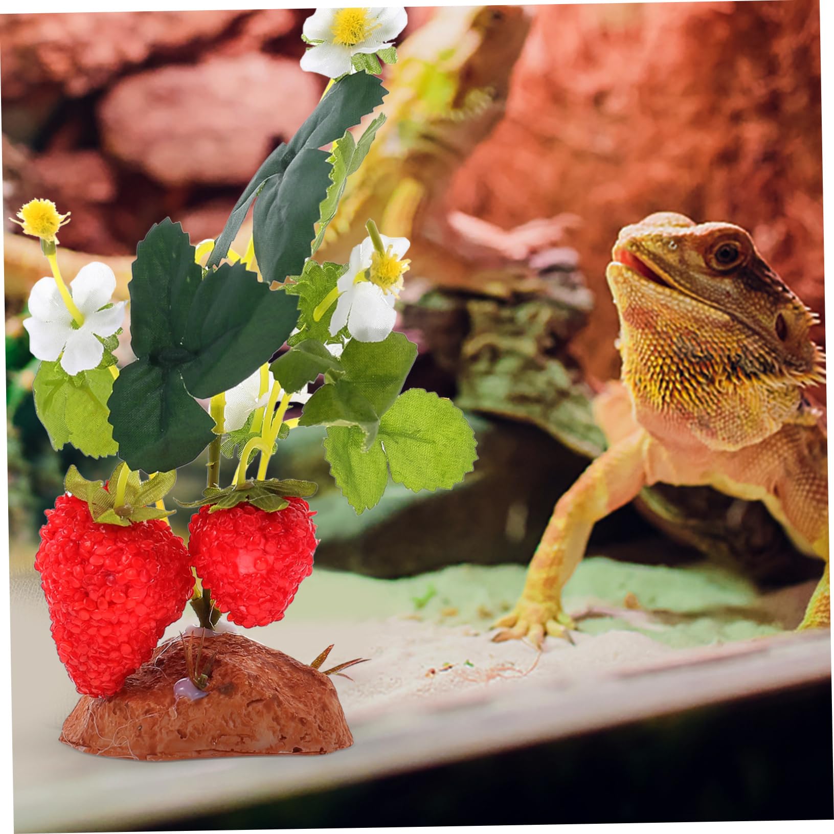 INOOMP 4stücke Reptile Terrarium Dekoration Künstliche Pflanzen Für Reptilien Versteckte Pflanzen Für Terrarien Und Aquarien Langlebiges Design Aus Hochwertigem Einfache Installation