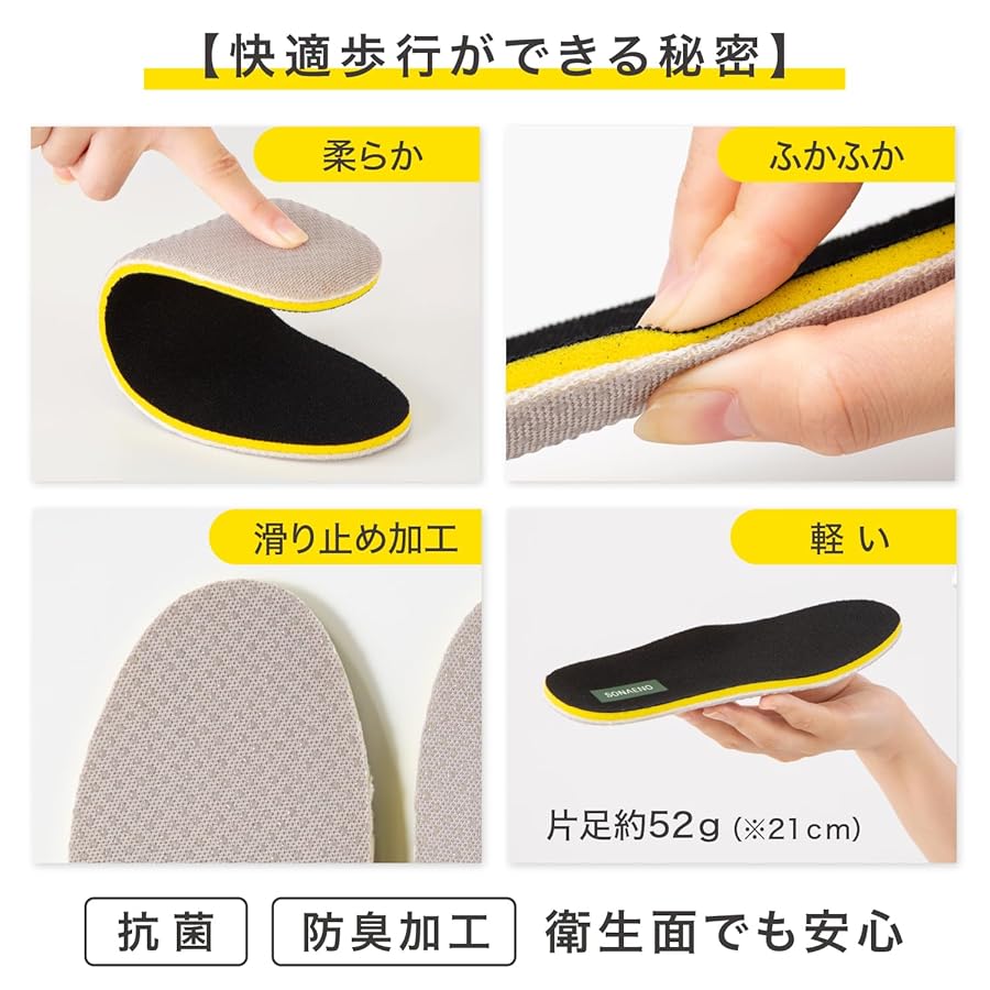 Amazon | [プロイデア] SONAENO 踏み抜き防止 快適歩行ｲﾝｿｰﾙ