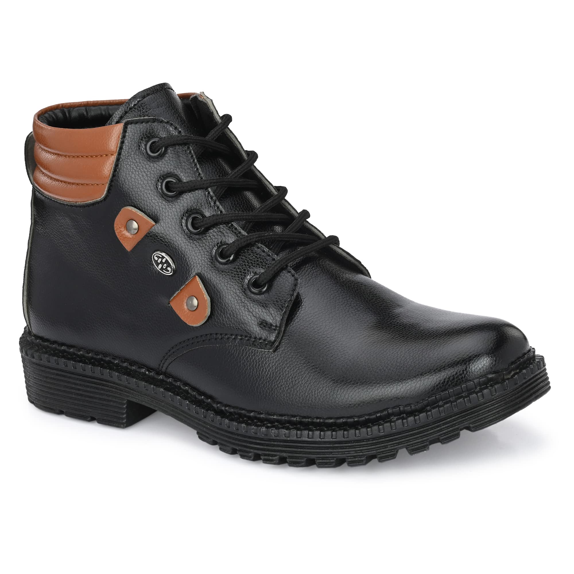 stalag Men's Synthetic Leather Rocky Look Lace-Up High Ankle Boots-picture-43