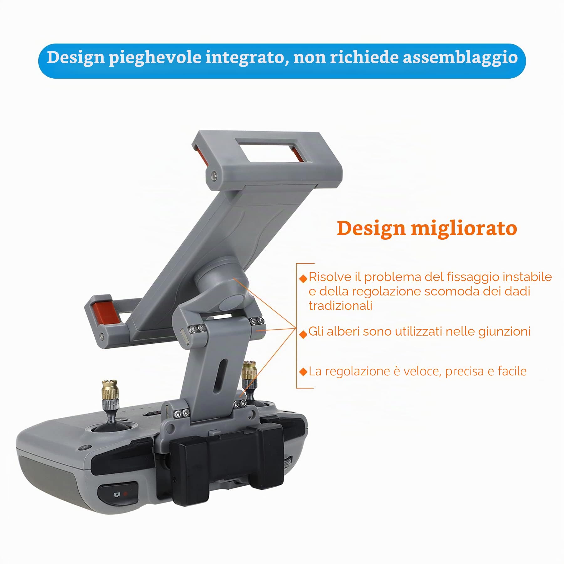 4.7-12.9” Supporto per Tablet per Radiocomando DJI RC-N1/N2,Air 2S/3,Mavic Air 2,Mavic 3 Pro/Classic,Mini 4/3,Mini 2 SE Drone Remote Controller Staffa,Controllo Clip Accessori