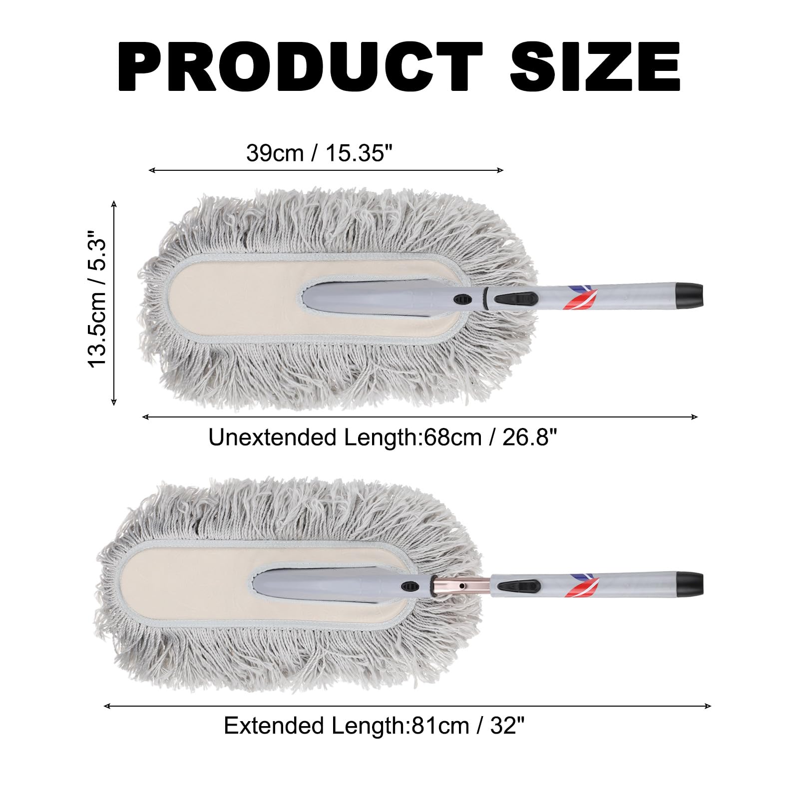 sourcing map Brosse de nettoyage extérieure anti-rayures pour voiture, outil de nettoyage de voiture souple haute densité avec poignée rétractable pour voiture, SUV, camion, moto, nettoyage de la